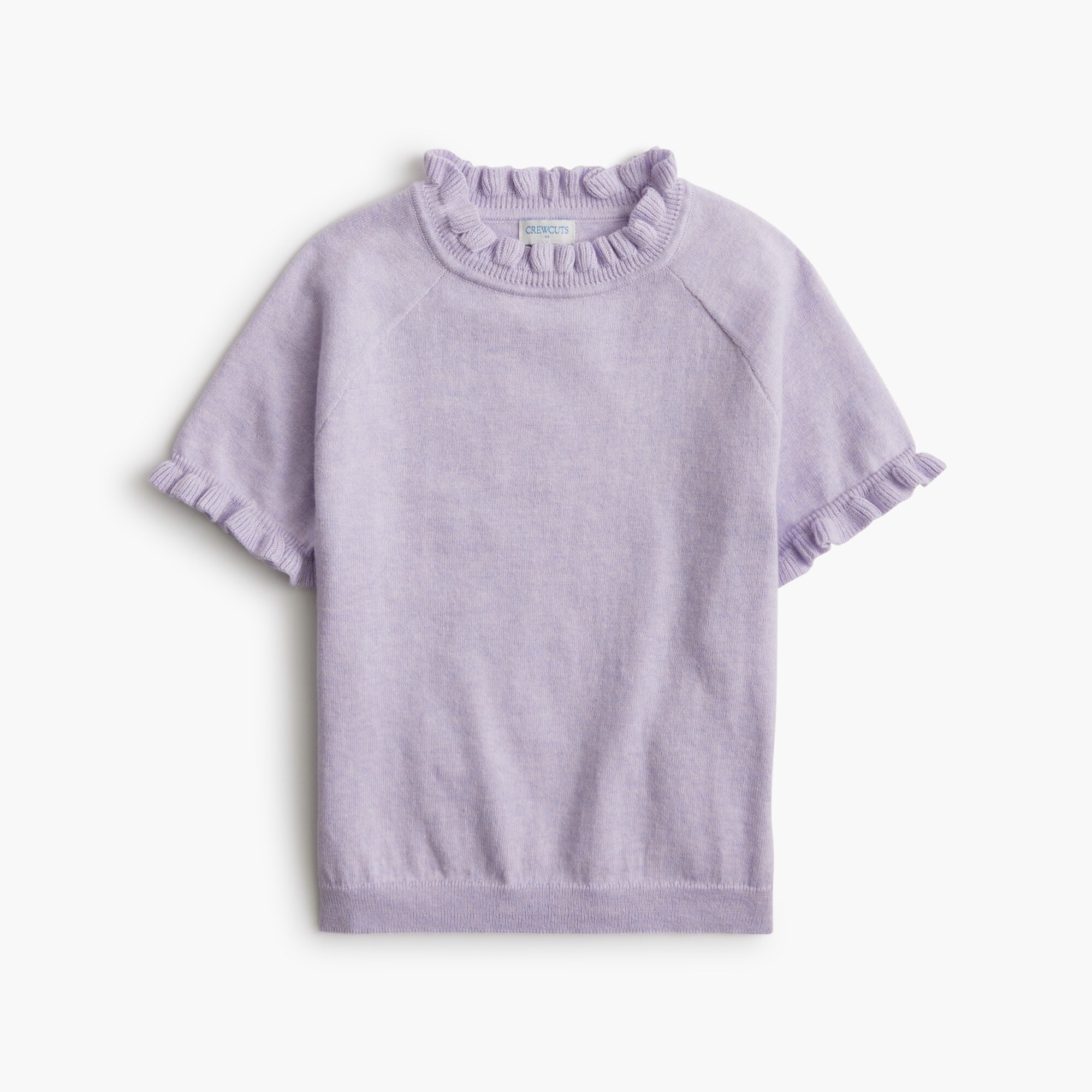 girls Girls' short-sleeve ruffle sweater