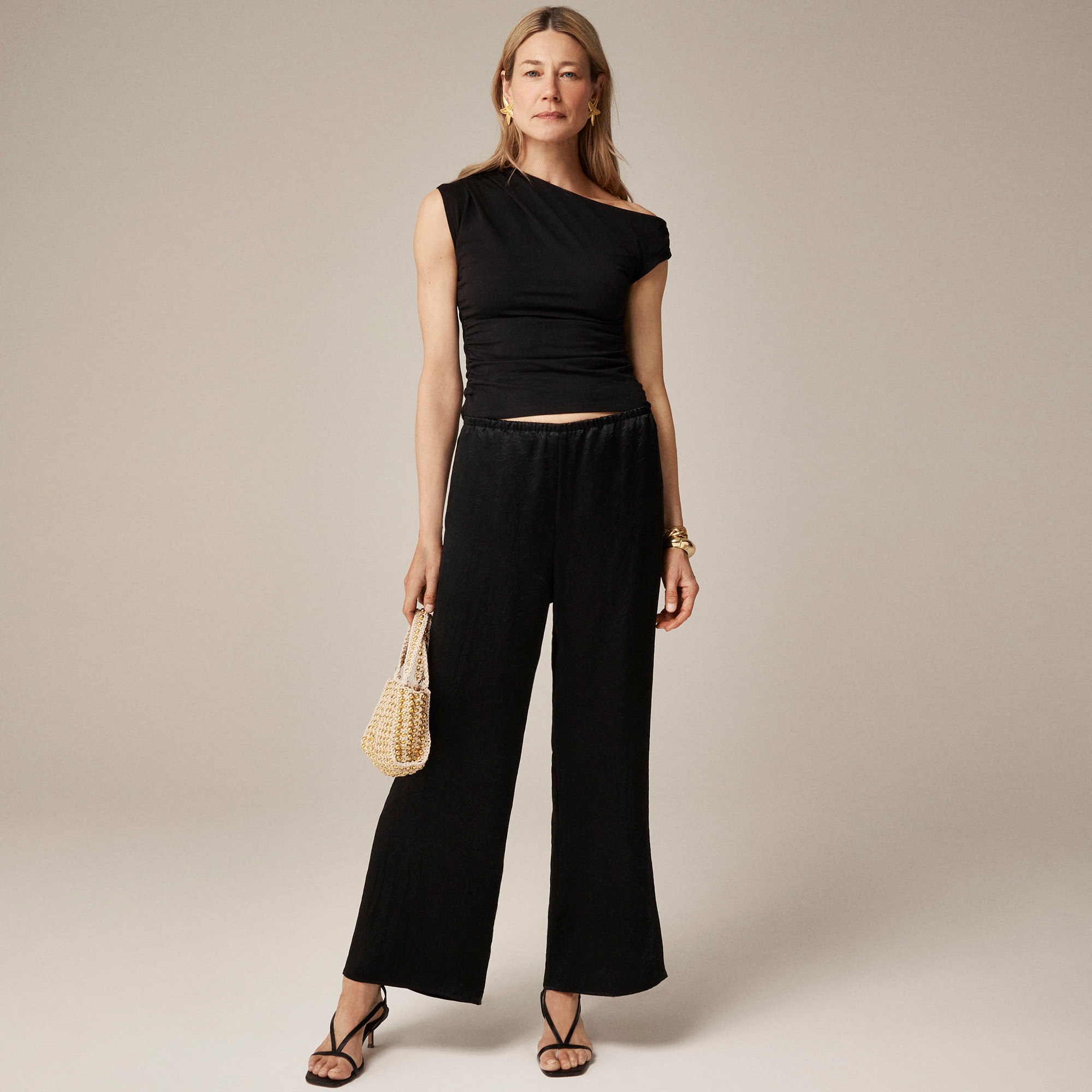 Cosmo cropped pant in textured satin - image 2