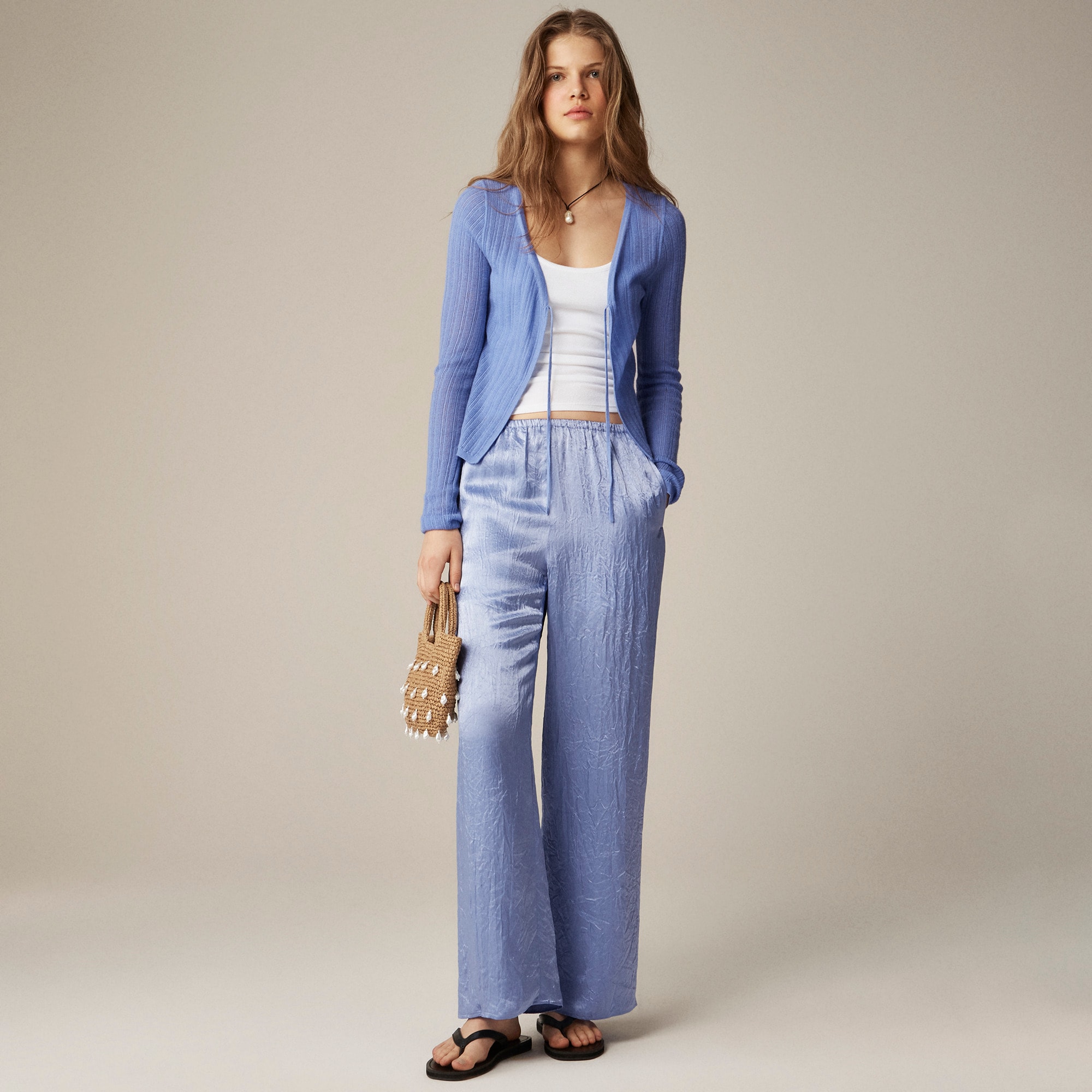  Cosmo cropped pant in textured satin