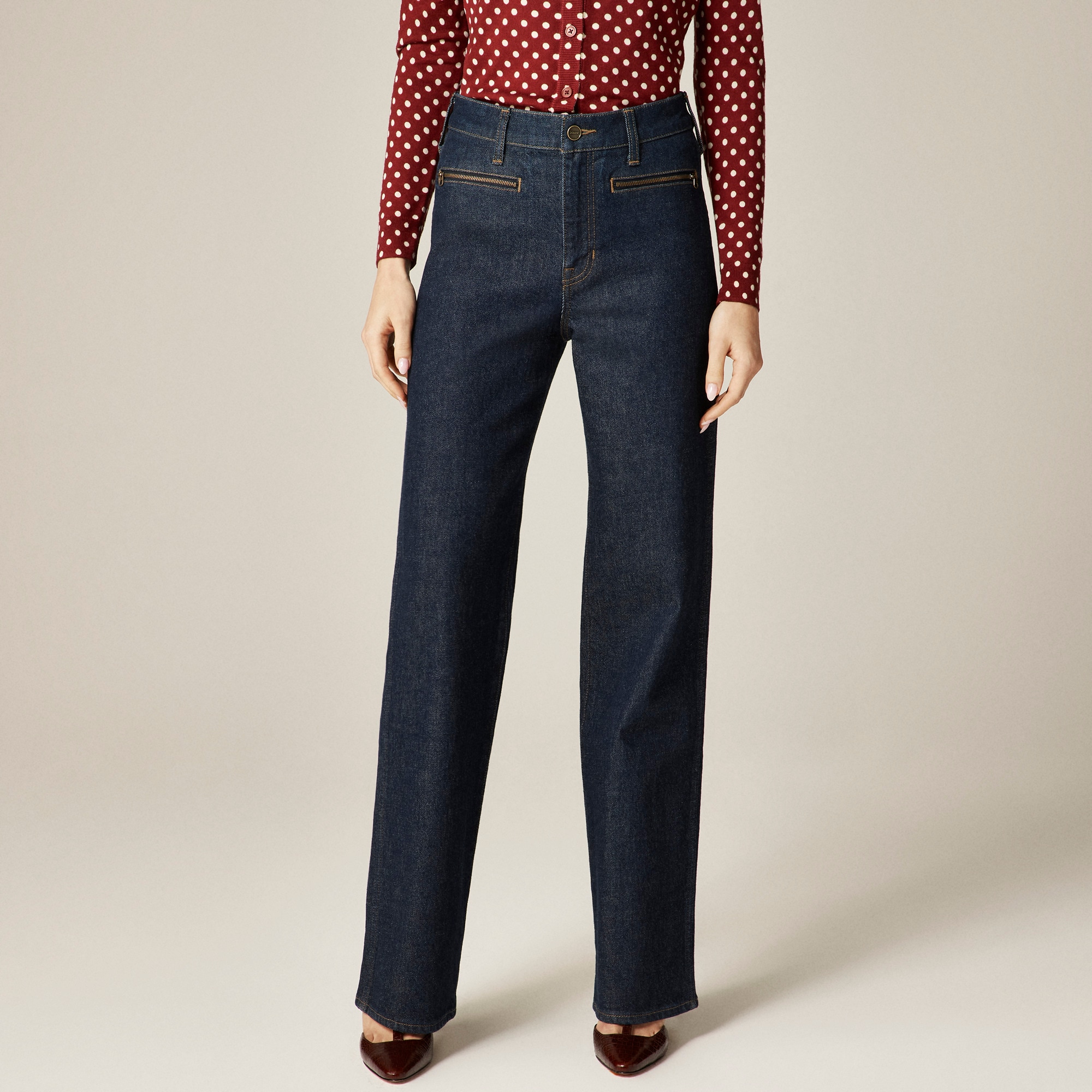 Full-length slim-wide jean