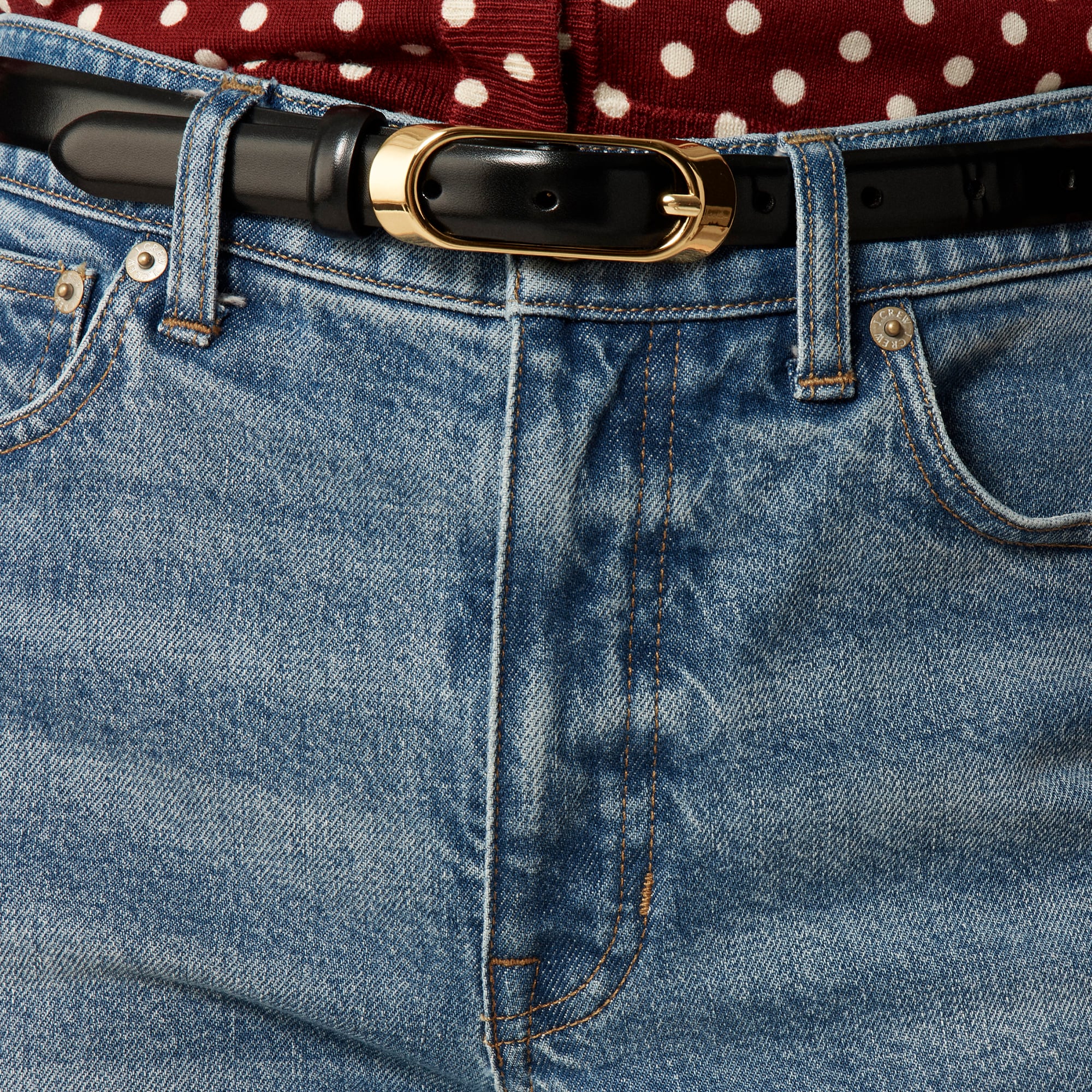 Full-length slim-wide jean