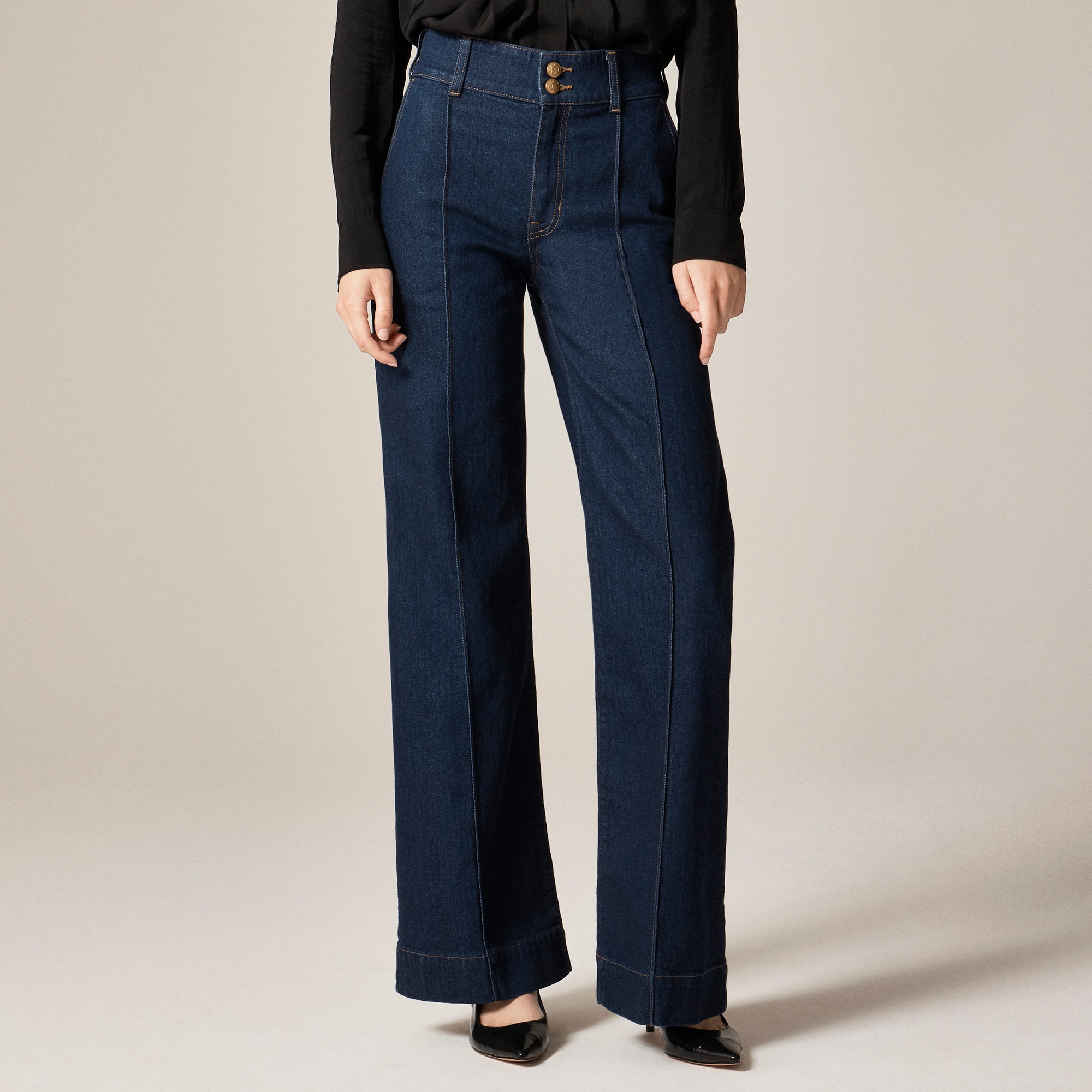 Denim trouser jean with stacked buttons - image 3