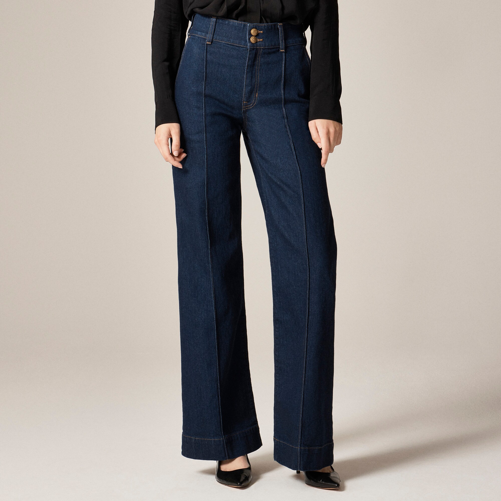 Denim Trouser Jean With Stacked Buttons For Women | J.Crew