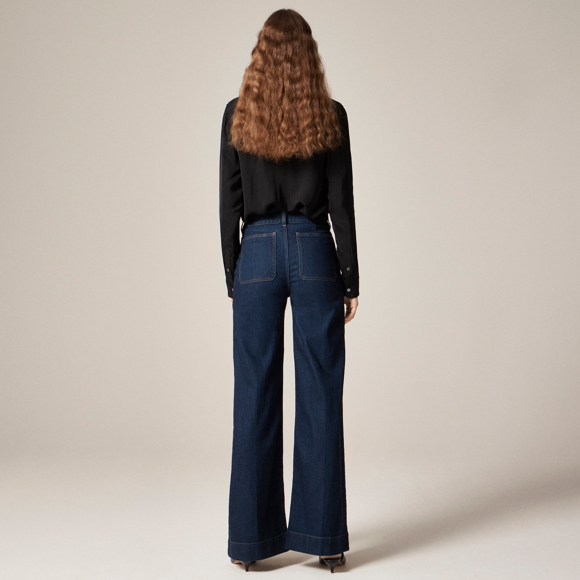 Denim Trouser Jean With Stacked Buttons For Women | J.Crew