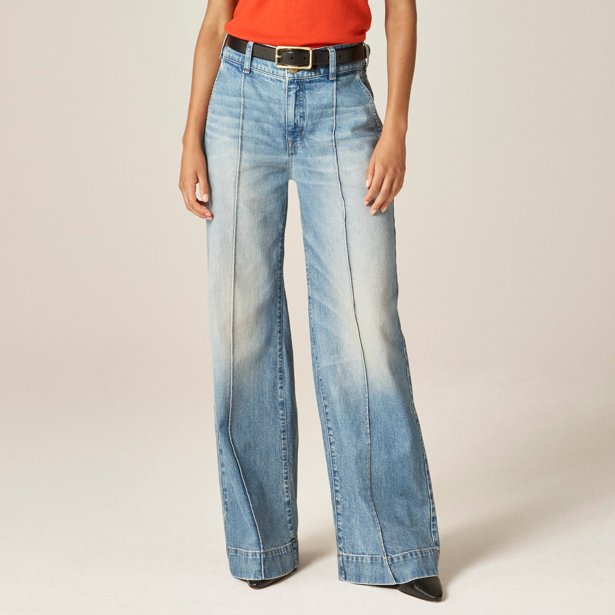 Denim trouser jean with stacked buttons - image 3