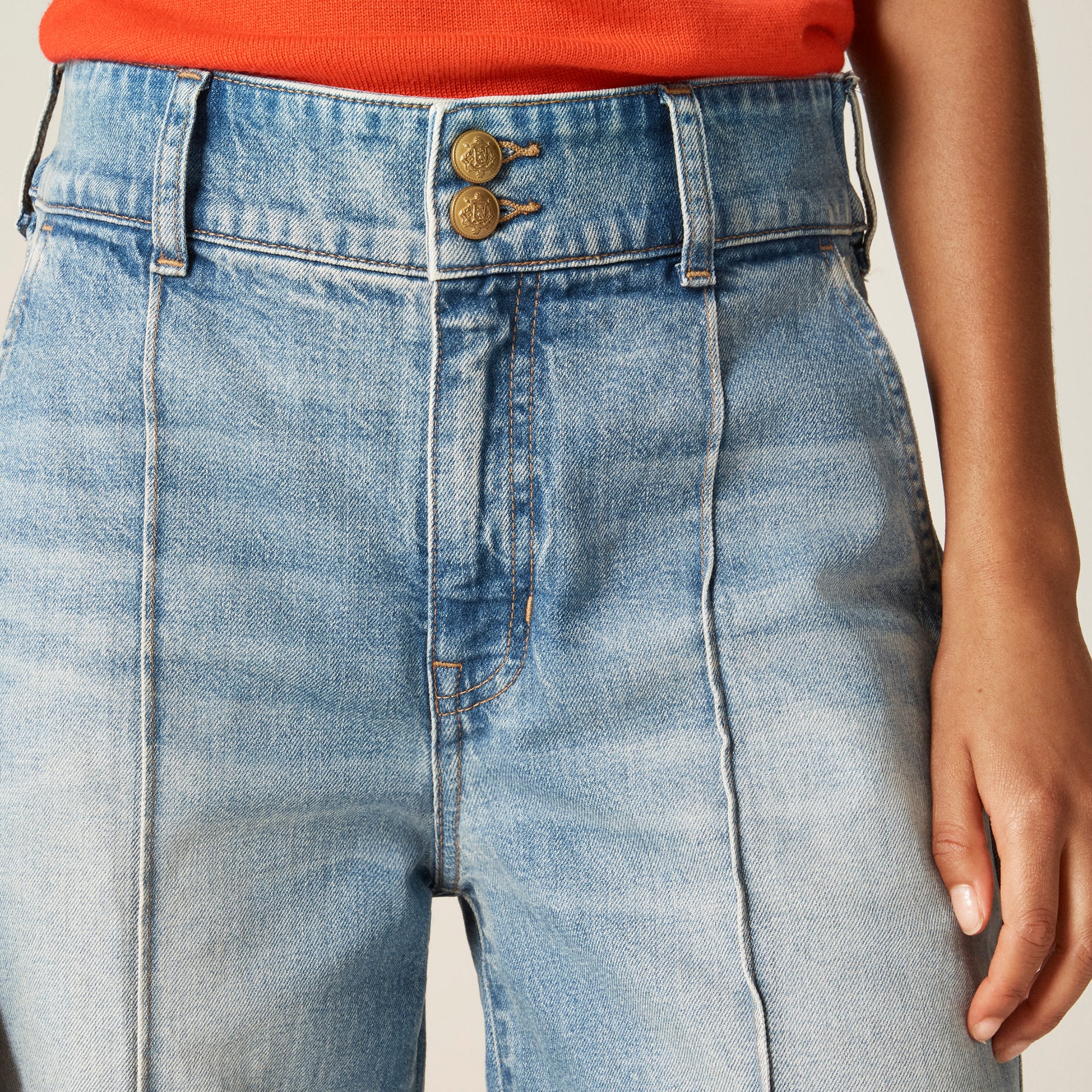 Denim trouser jean with stacked buttons - image 4