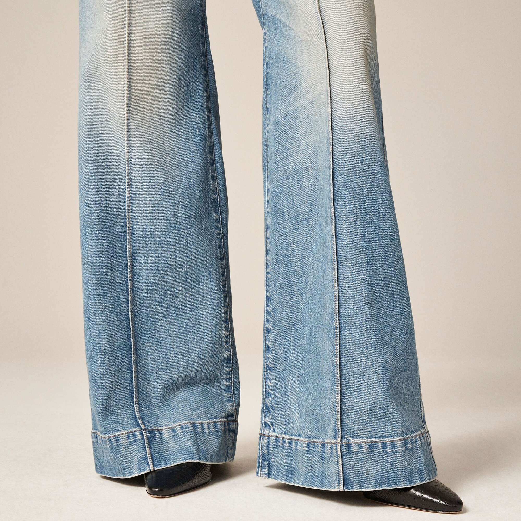 Denim trouser jean with stacked buttons