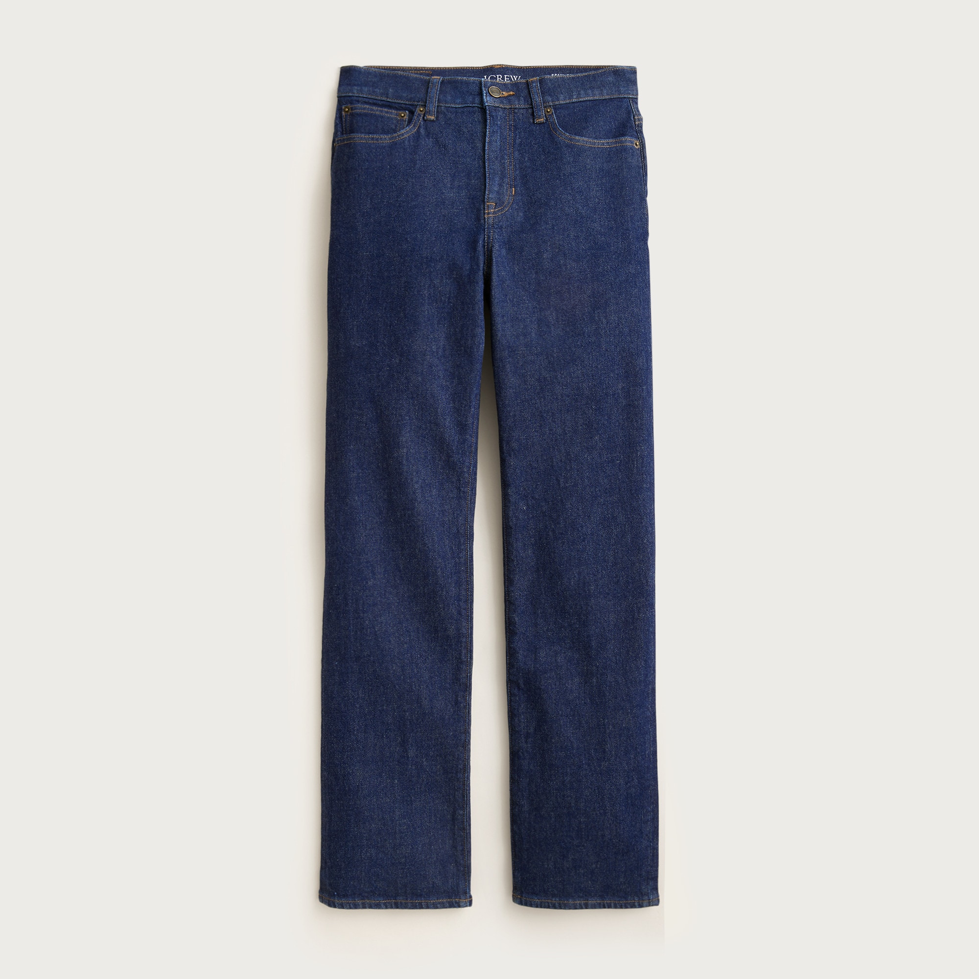 Nipped straight jean in stretch