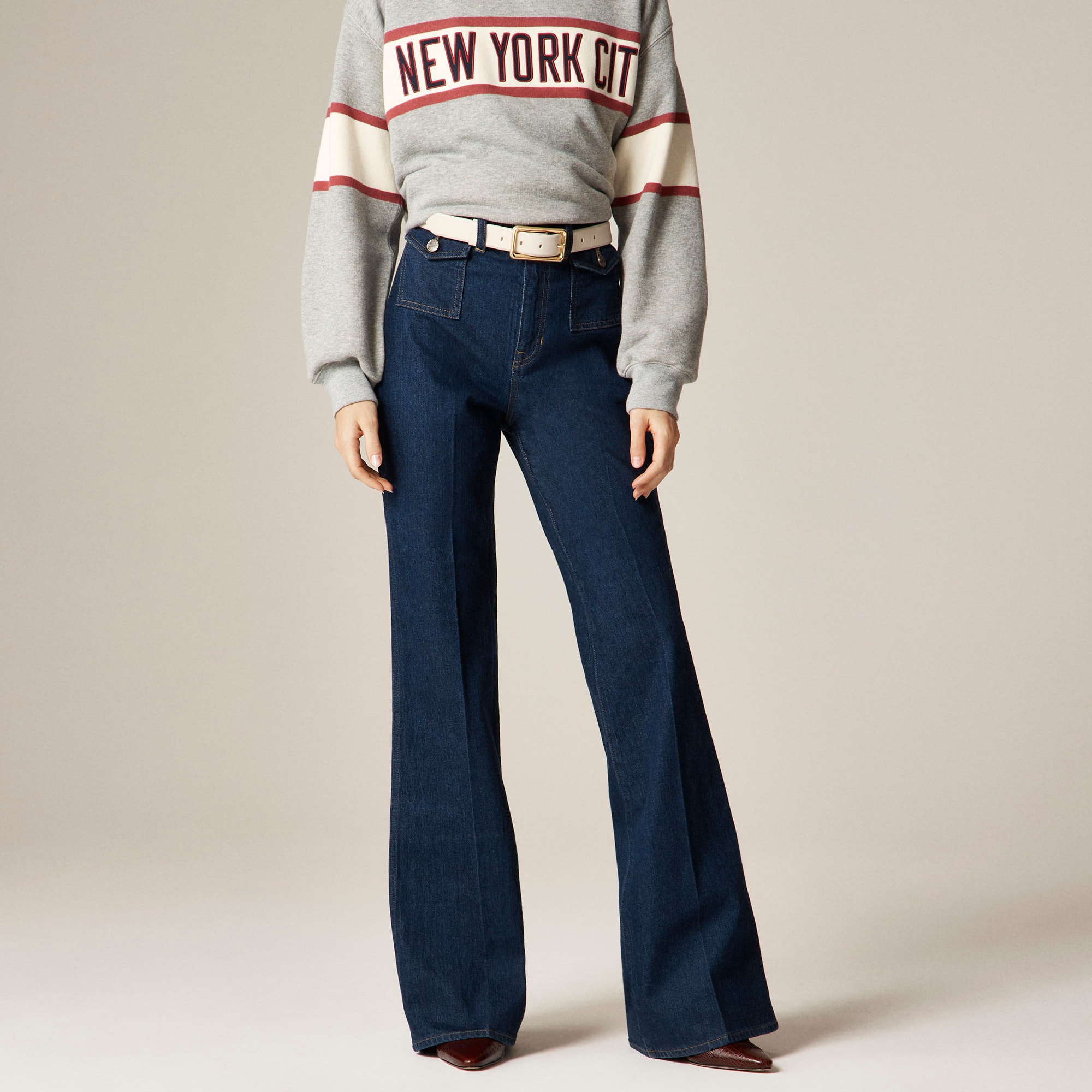 Vintage flare jean with flap pockets