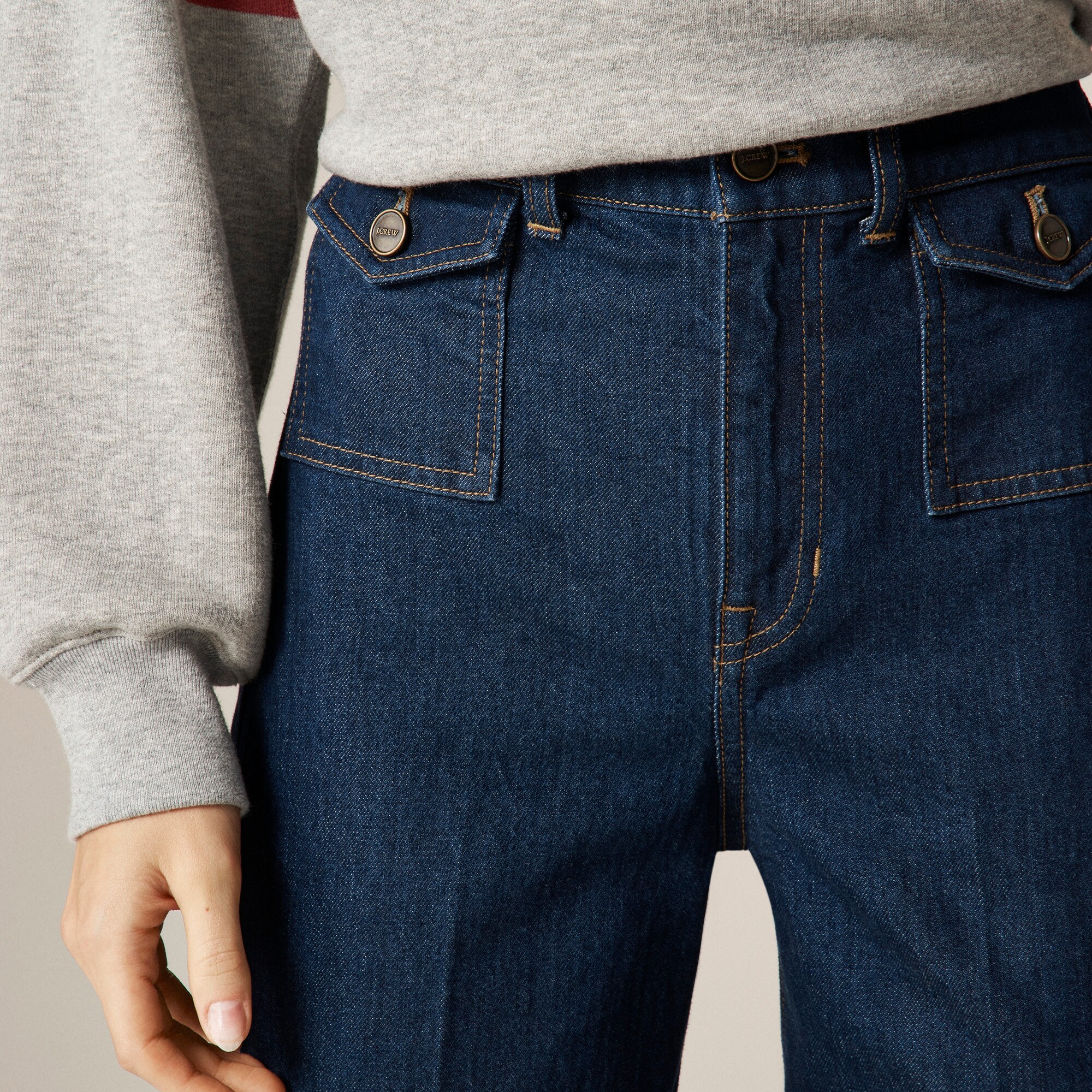 Vintage flare jean with flap pockets