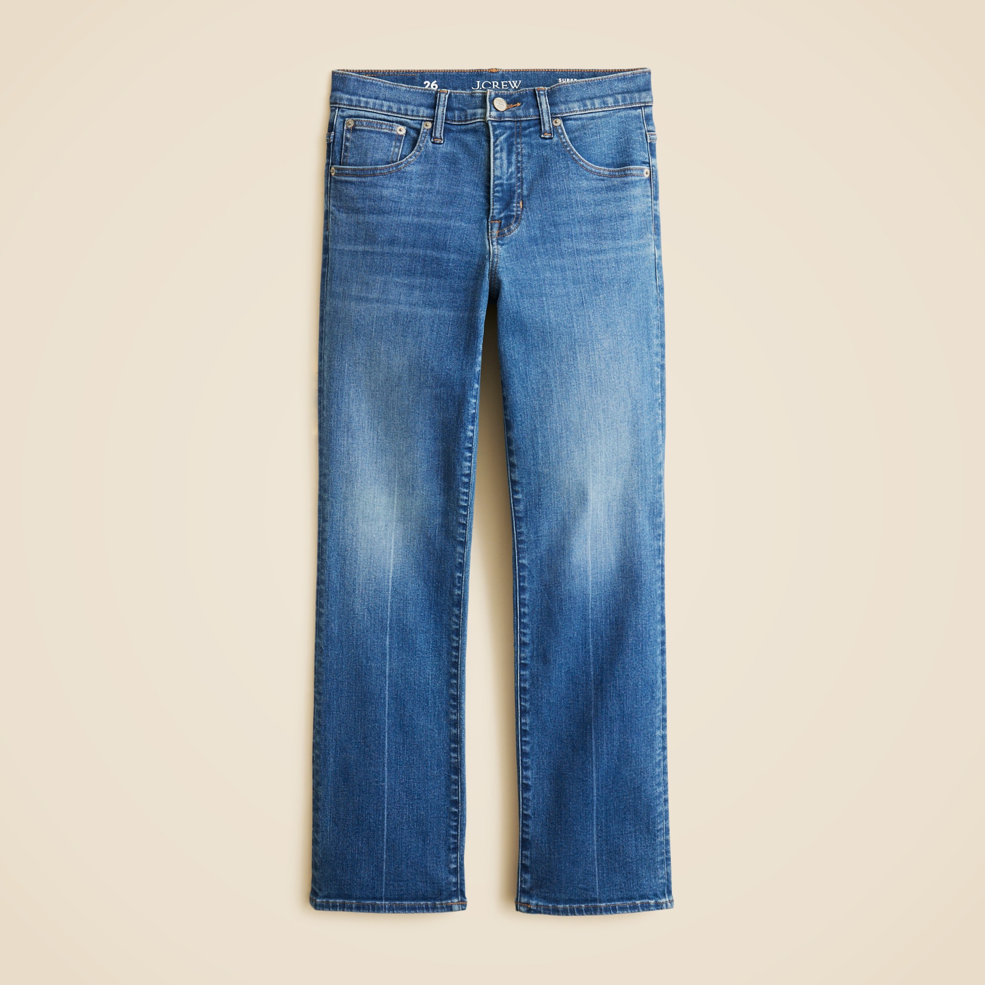 Petite mid-rise cropped kickout jean