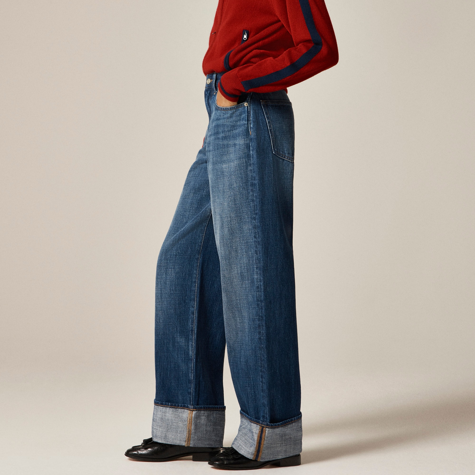Cuffed lower-rise wide-leg jean - image 3