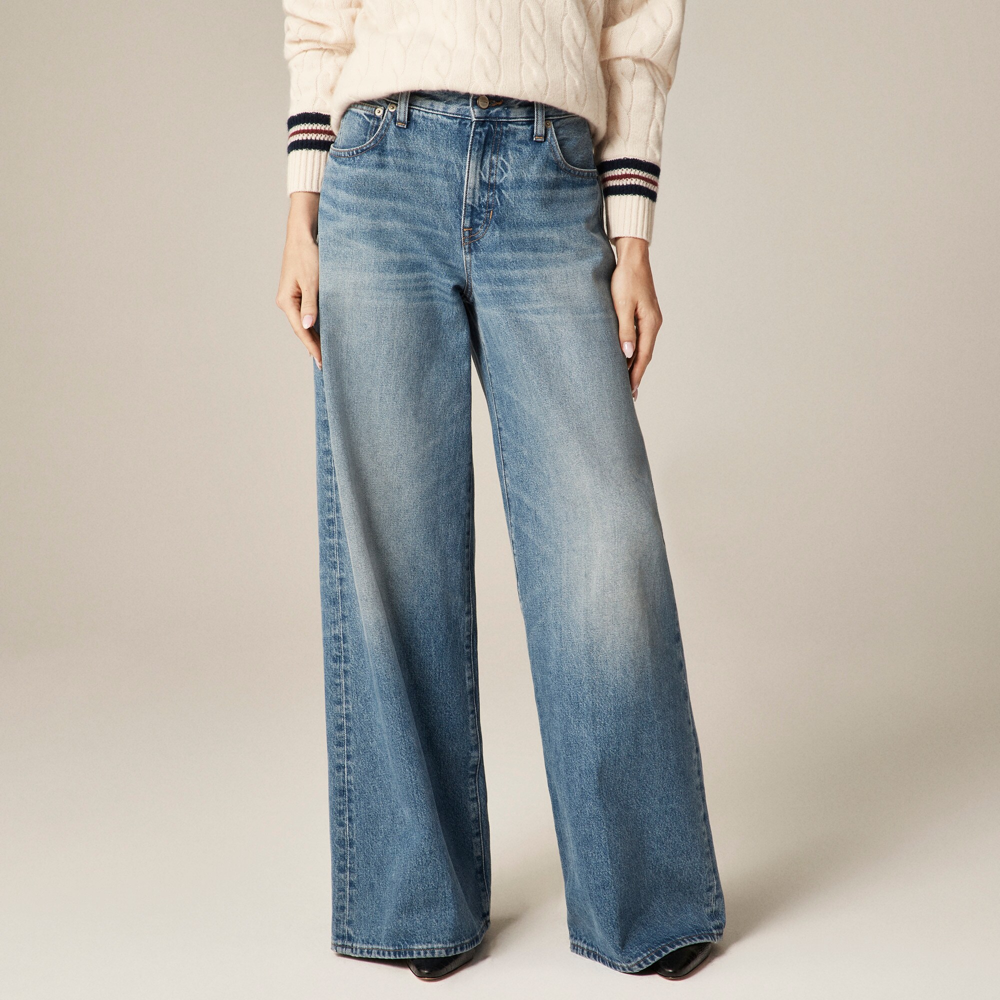 Mid-rise superwide-leg jean