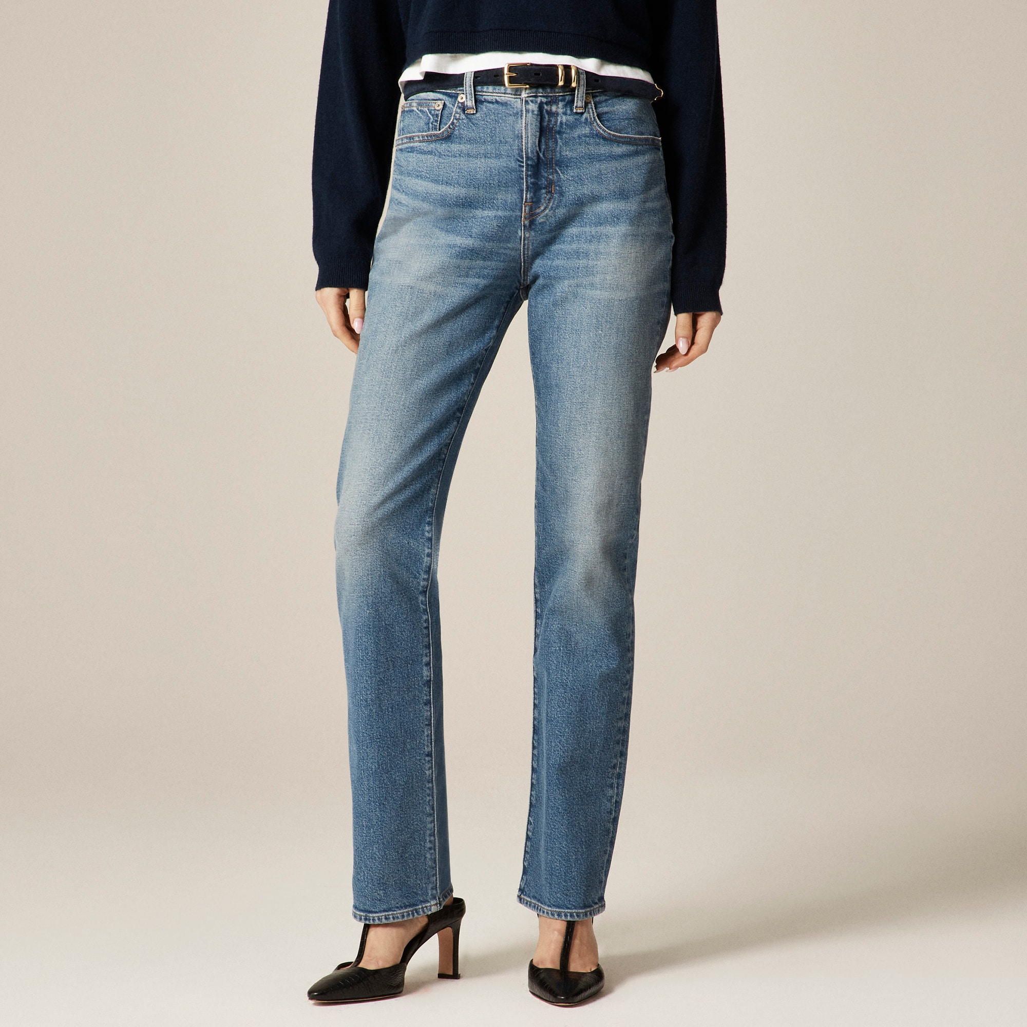 Nipped straight jean in stretch - image 3