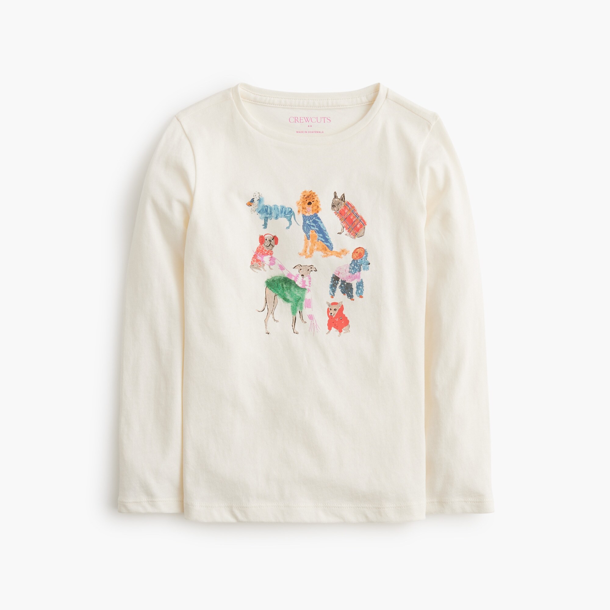girls' long-sleeve cozy dogs graphic tee for girls