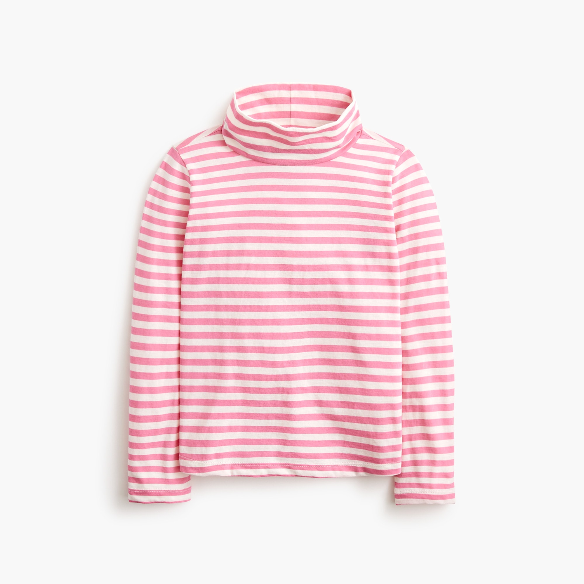  Girls' long-sleeve striped turtleneck