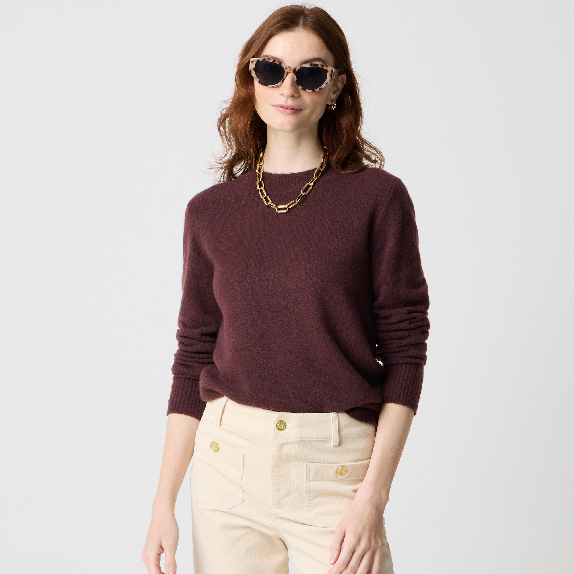 Crewneck sweater in extra-soft yarn