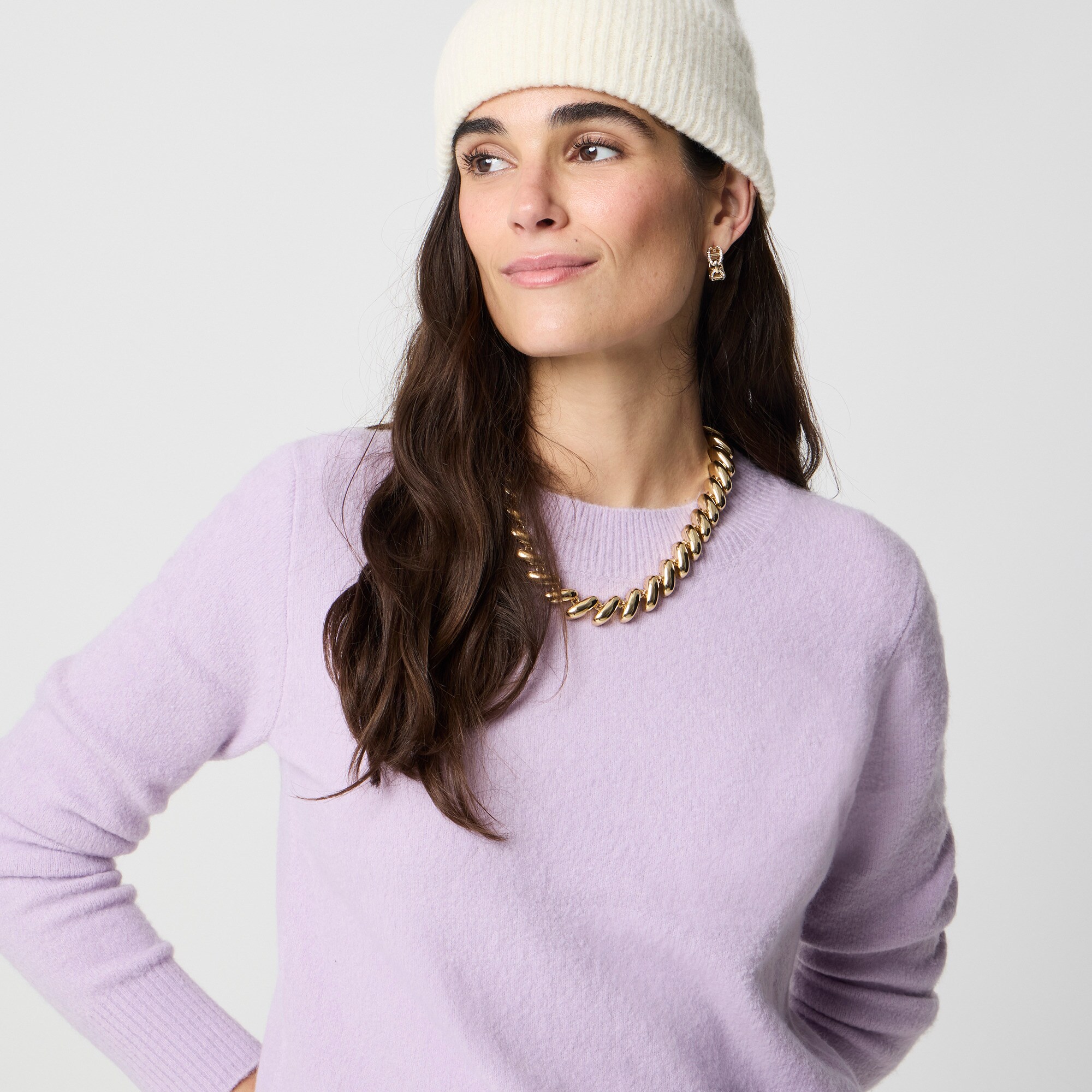 Crewneck sweater in extra-soft yarn