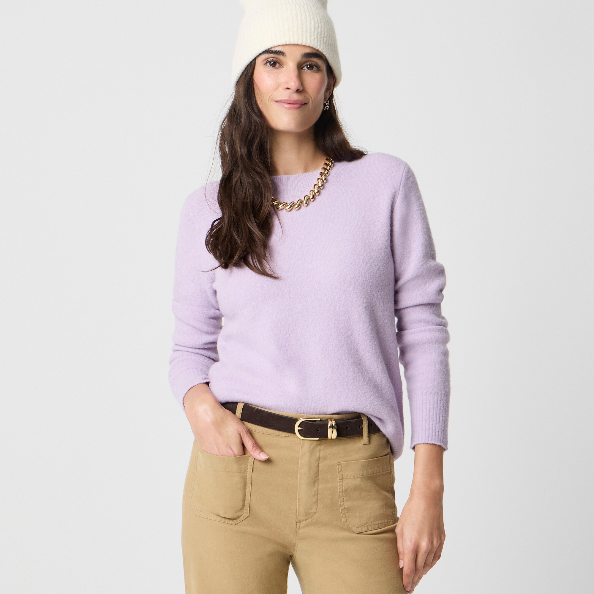womens Crewneck sweater in extra-soft yarn