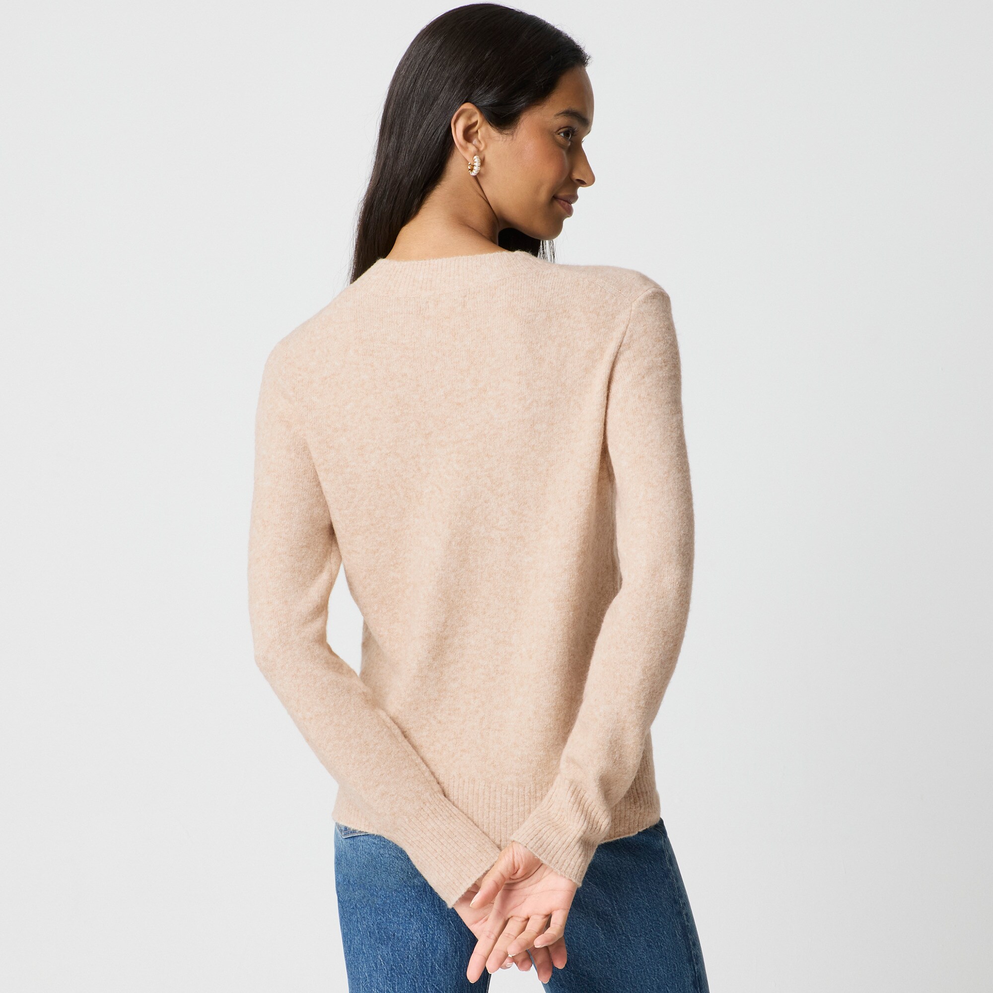na.e ナエ　Crew Neck Cardigan Ribbed Cashmere V-neck Cardigan Sweater For Women | J.Crew