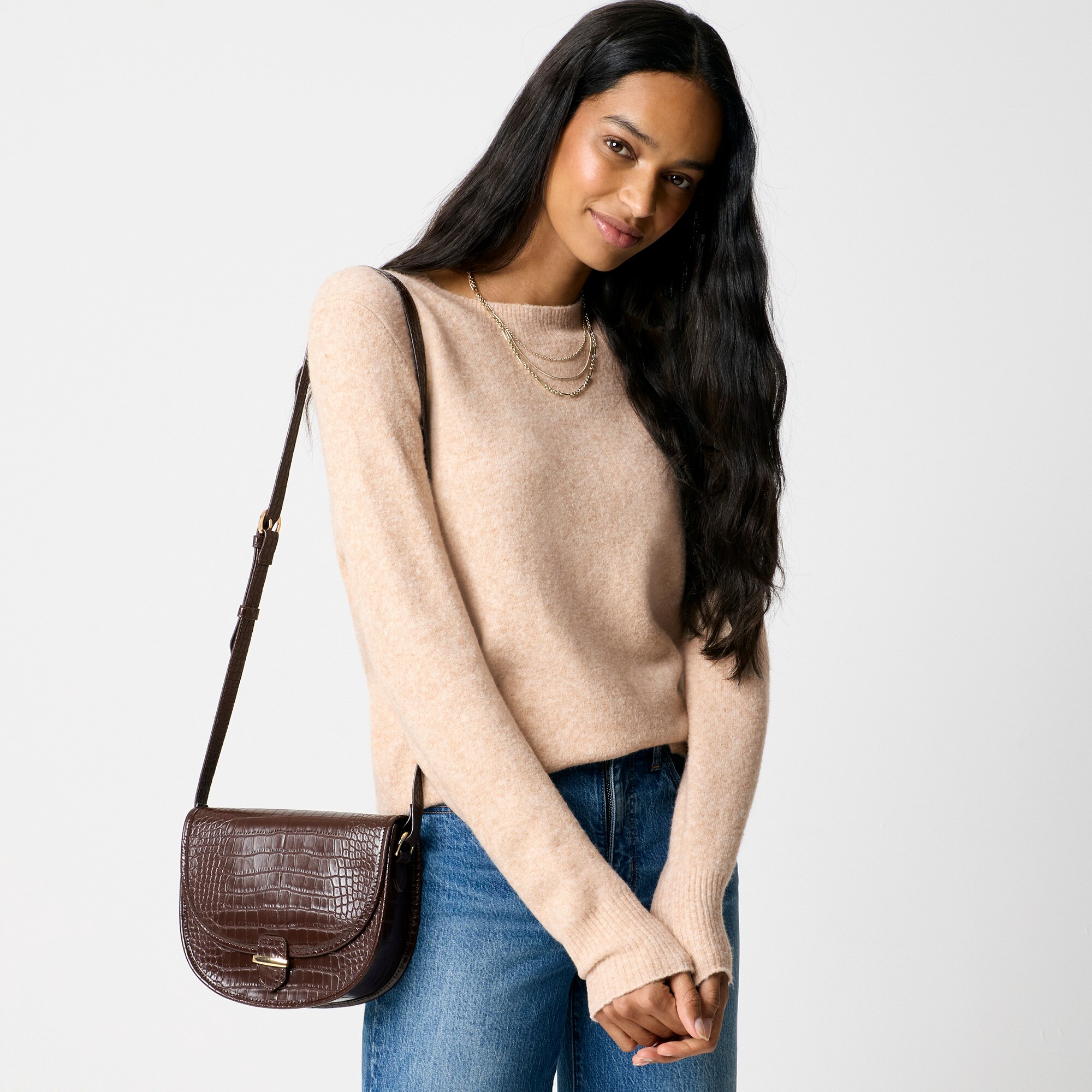  Crewneck sweater in extra-soft yarn