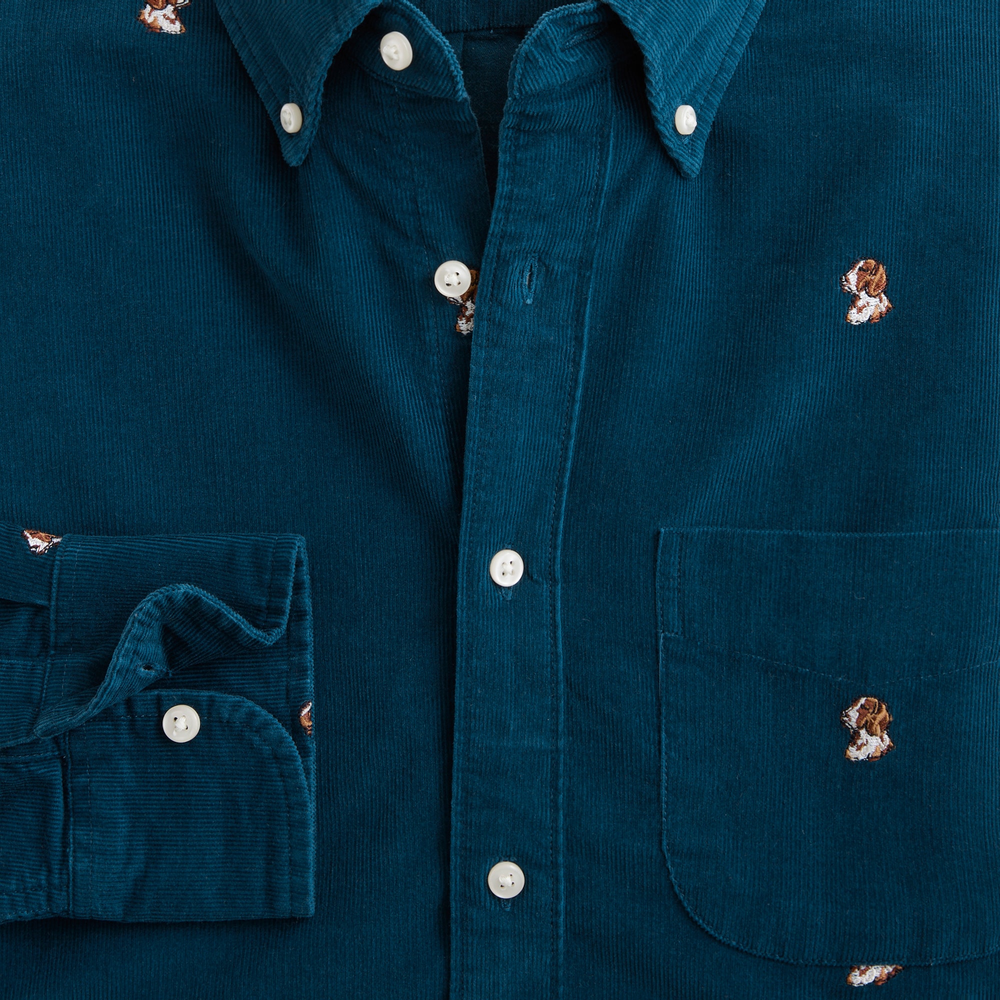 Fine-wale Corduroy Shirt With Embroidered Dogs For Men | J.Crew