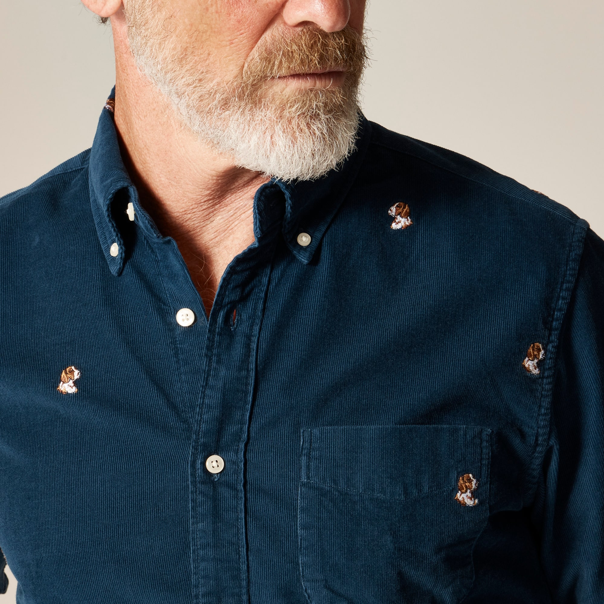 Fine-wale Corduroy Shirt With Embroidered Dogs For Men | J.Crew