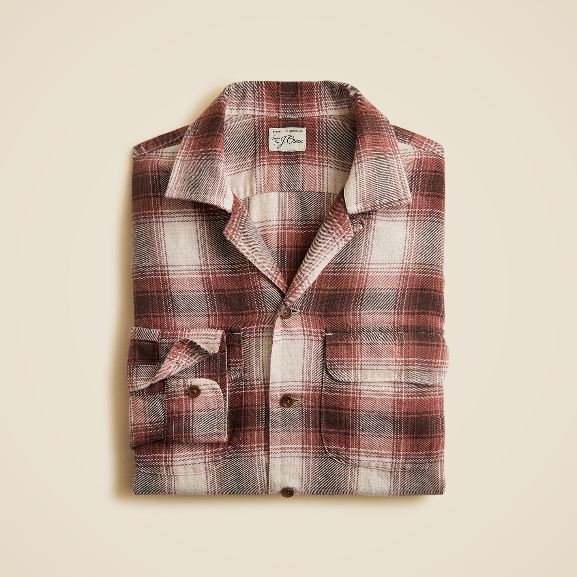  Cotton-hemp blend twill camp-collar shirt