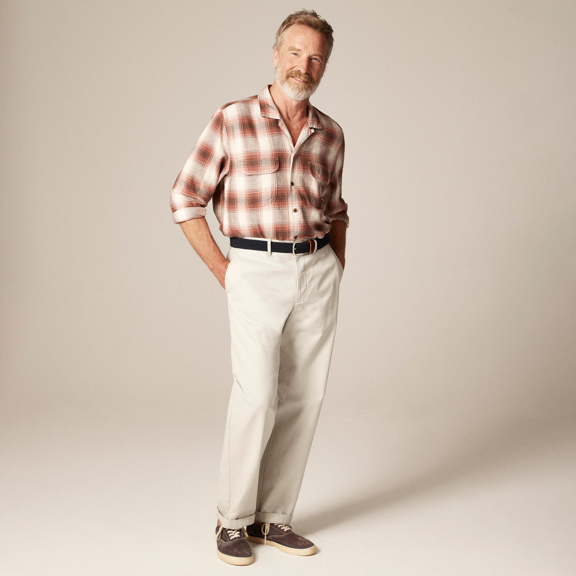 Cotton-hemp blend twill camp-collar shirt - thumbnail 2