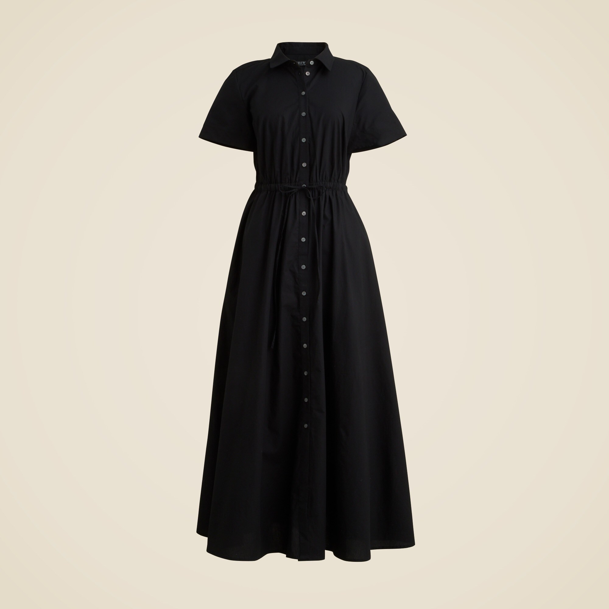 Cerise shirt-dress in cotton poplin