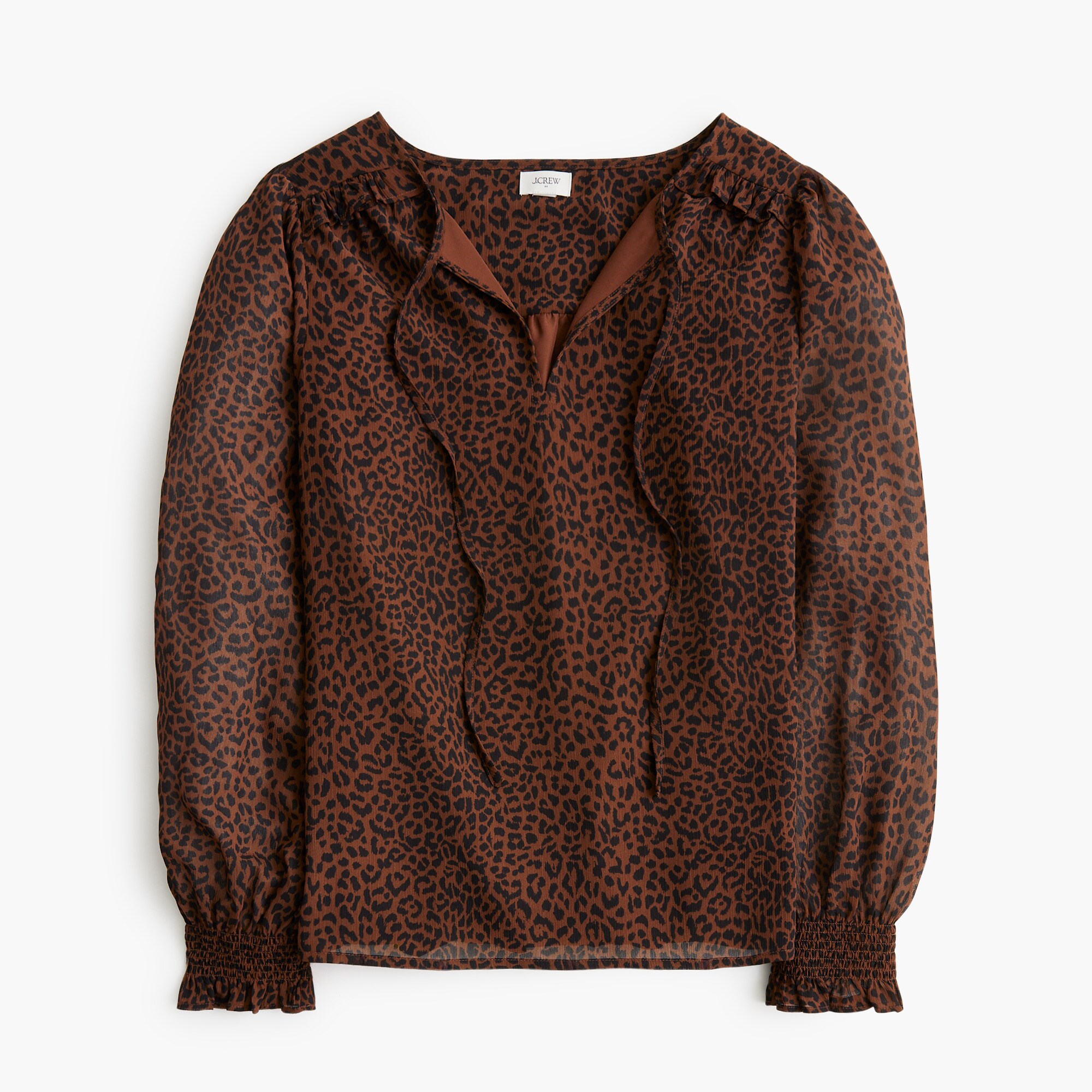  Tie-front long-sleeve top