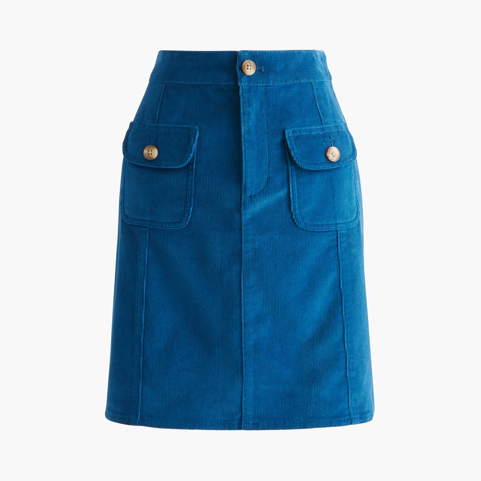 Corduroy patch-pocket mini skirt