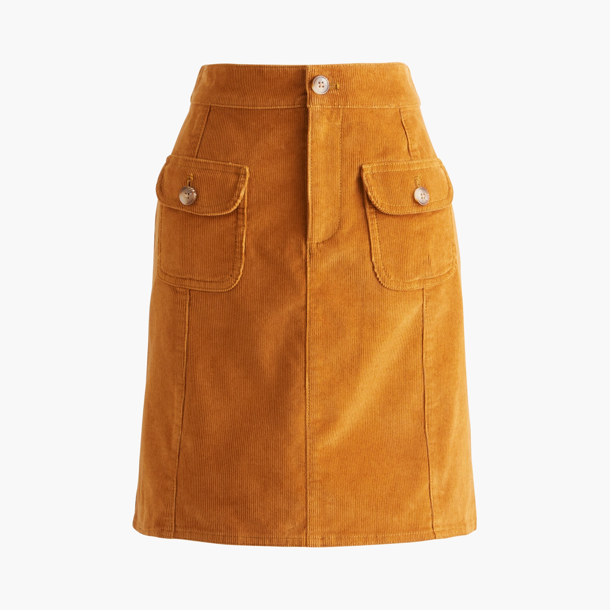 Corduroy patch-pocket mini skirt