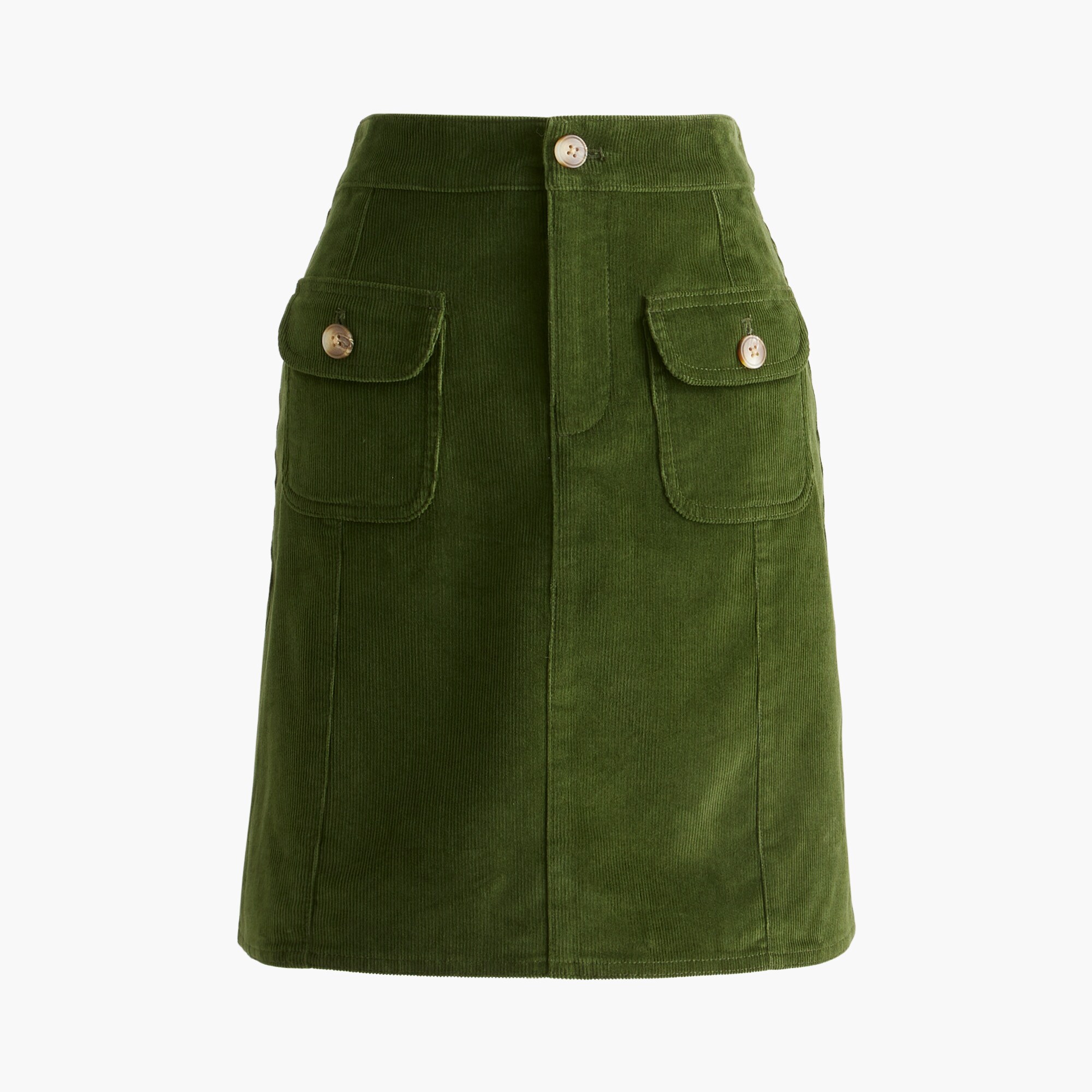 Corduroy patch-pocket mini skirt