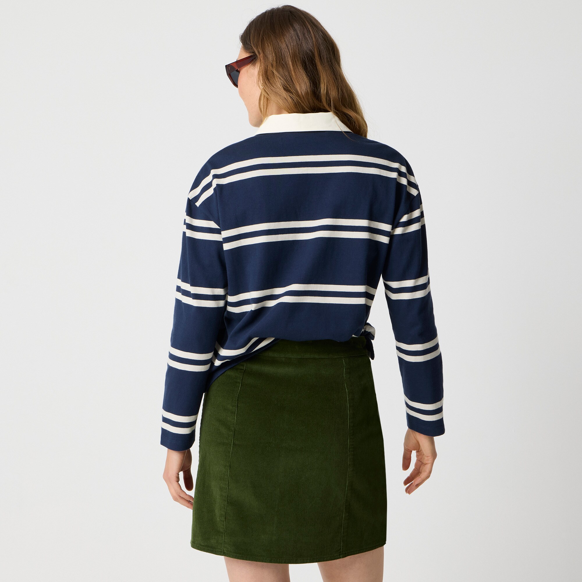 Corduroy patch-pocket mini skirt