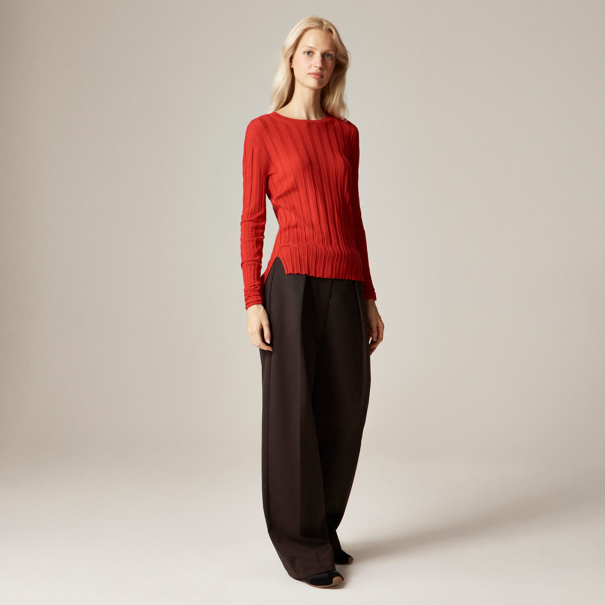 Alex Eagle X J.Crew ribbed long-sleeve T-shirt in merino wool - thumbnail 4