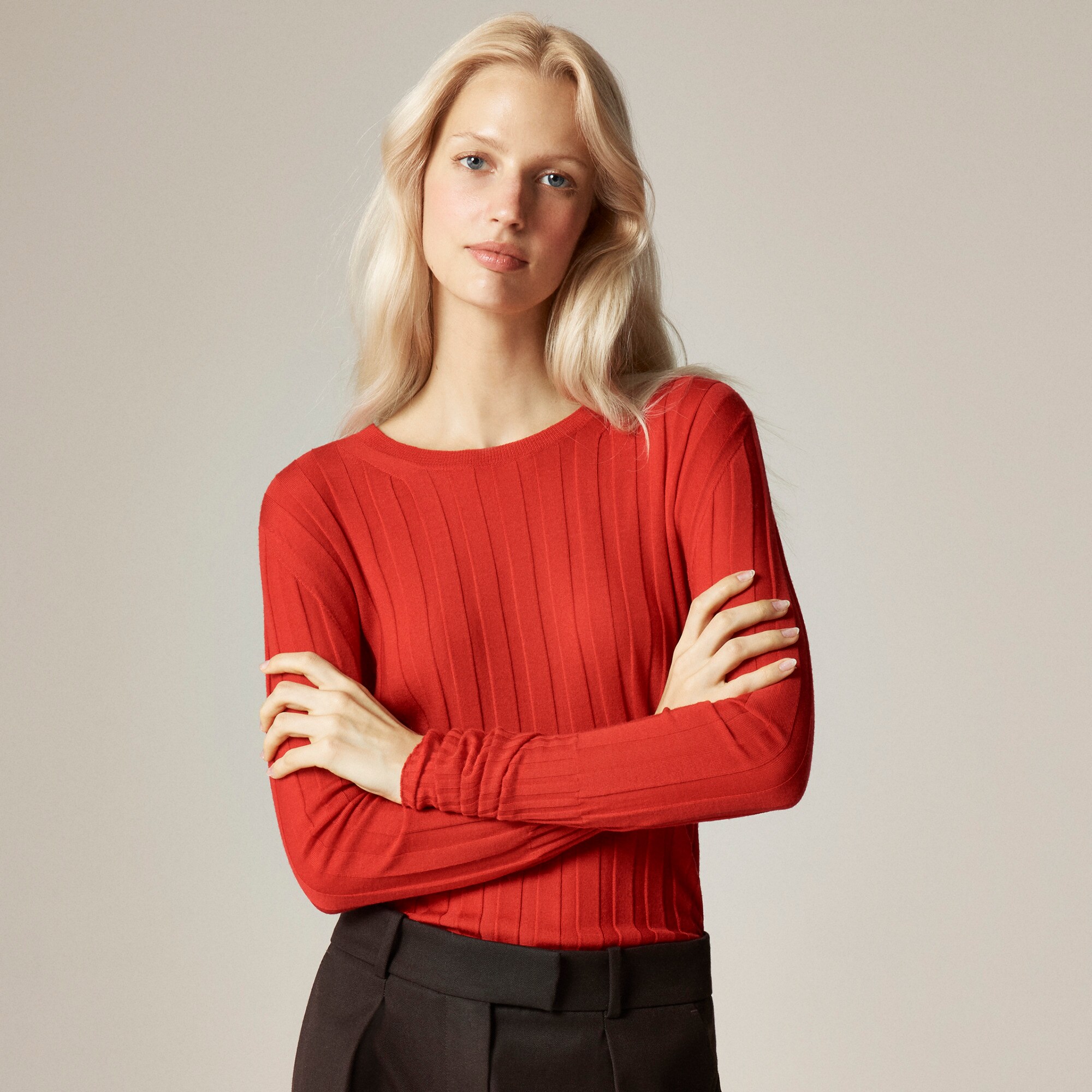  Alex Eagle X J.Crew ribbed long-sleeve T-shirt in merino wool