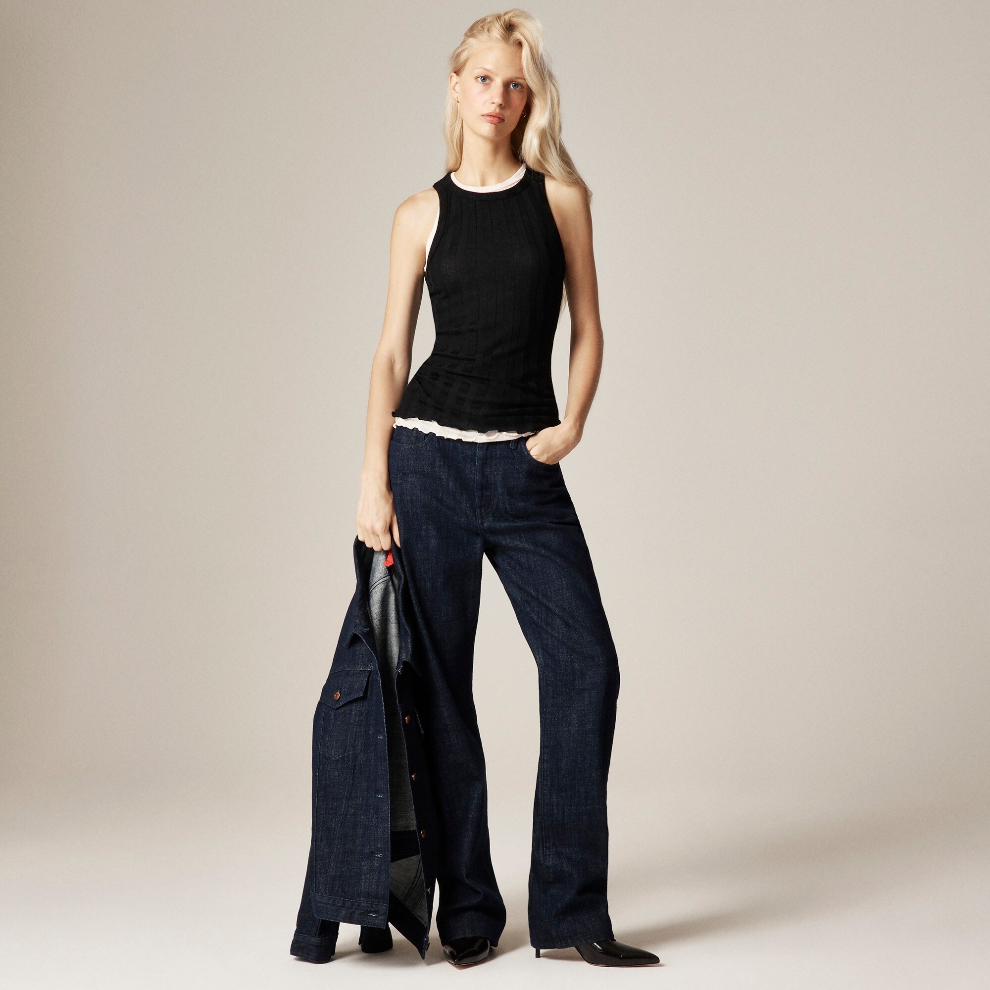 Alex Eagle X J.Crew Ribbed Shell Tank Top In Merino Wool For Women