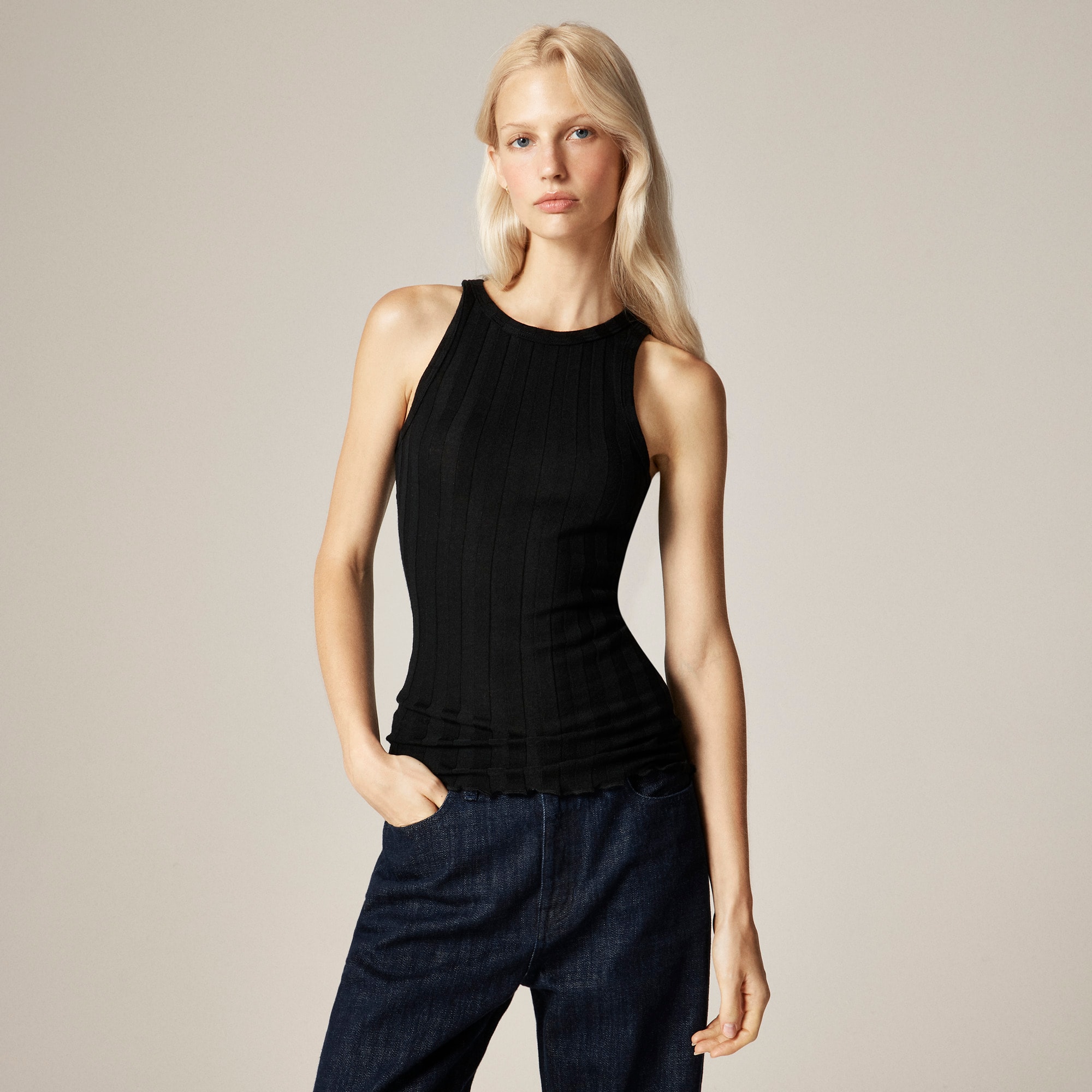 Alex Eagle X J.Crew Ribbed Shell Tank Top In Merino Wool For Women