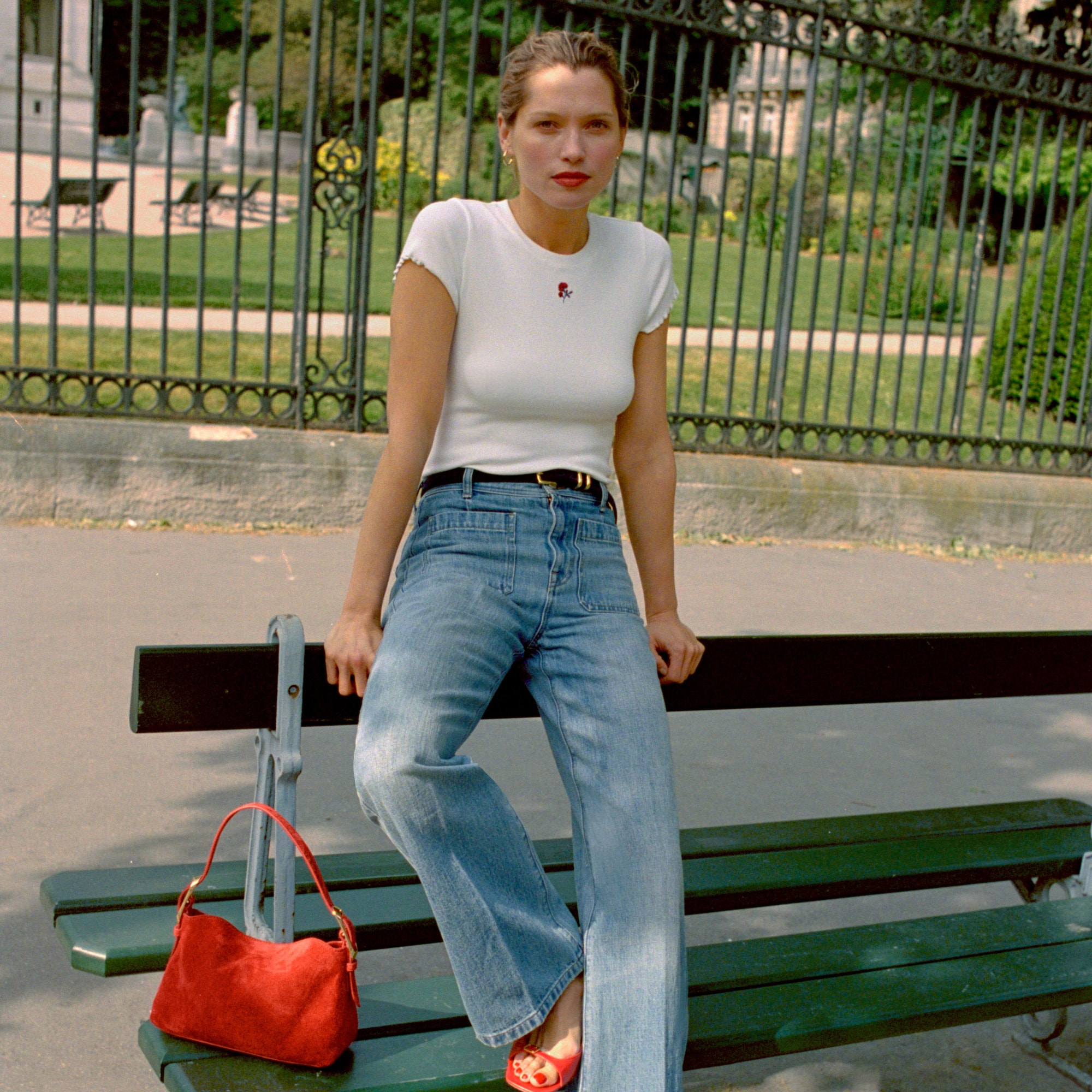 Rouje X J.Crew Marin high-rise flare jean