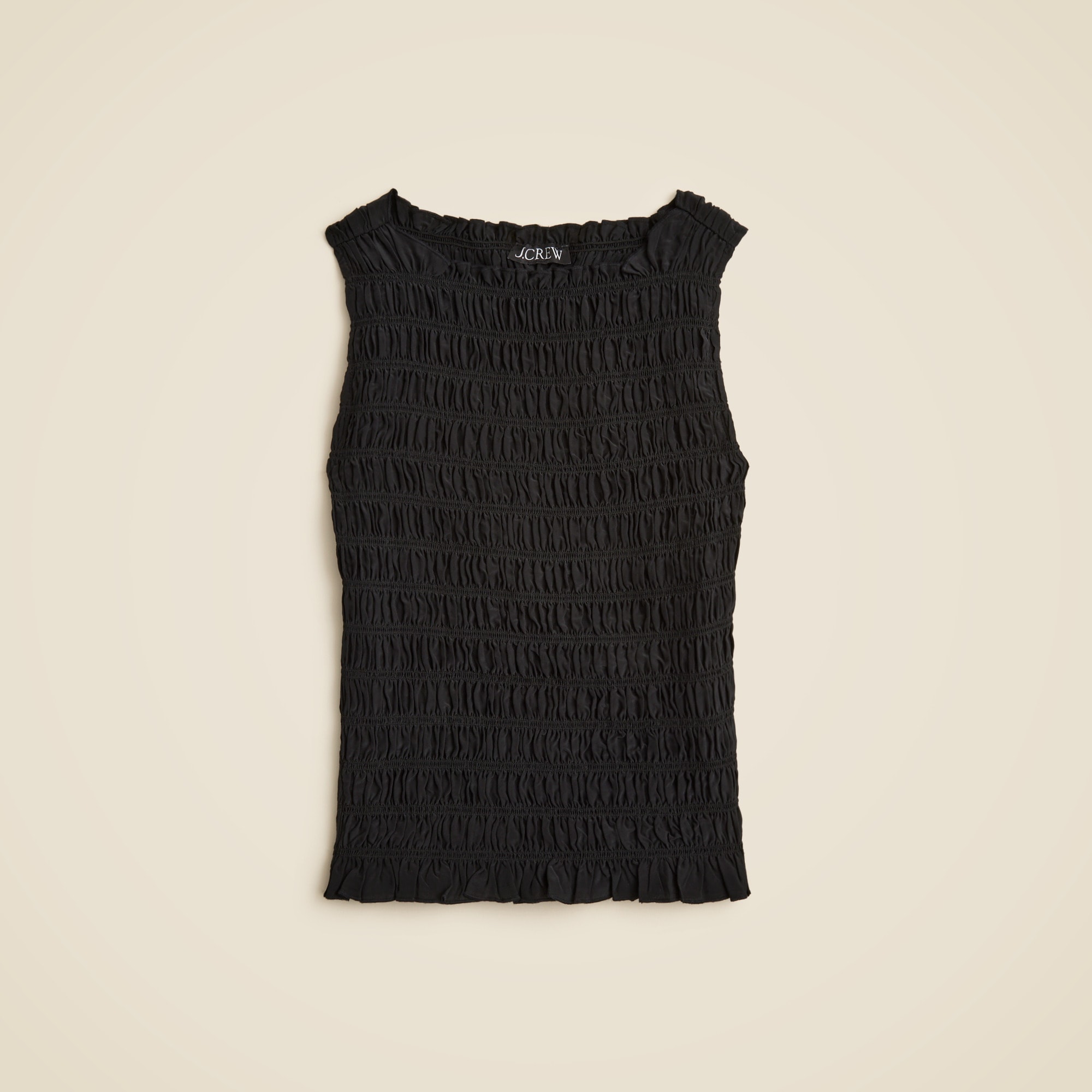 Smocked Shell Tank Top In Crepe De Chine For Women | J.Crew