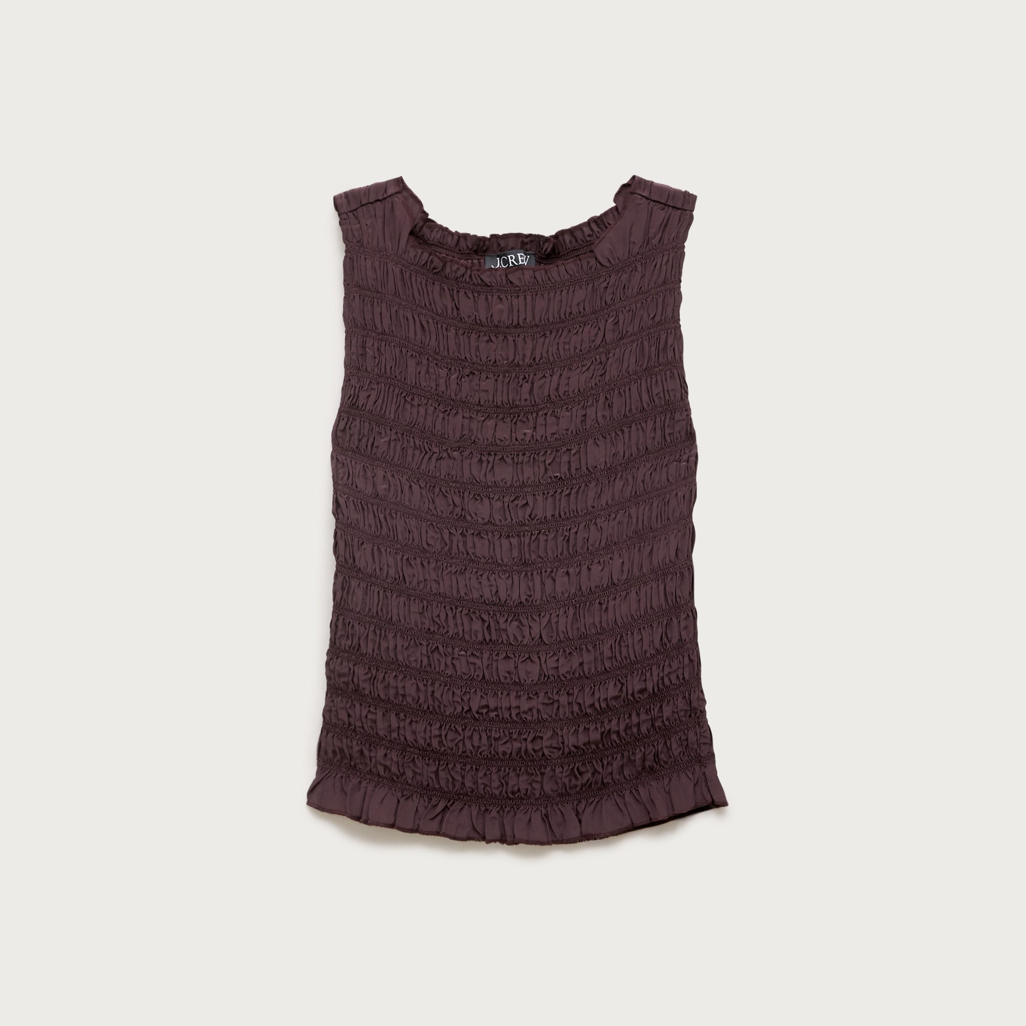 Smocked shell tank top in crepe de chine - image 5