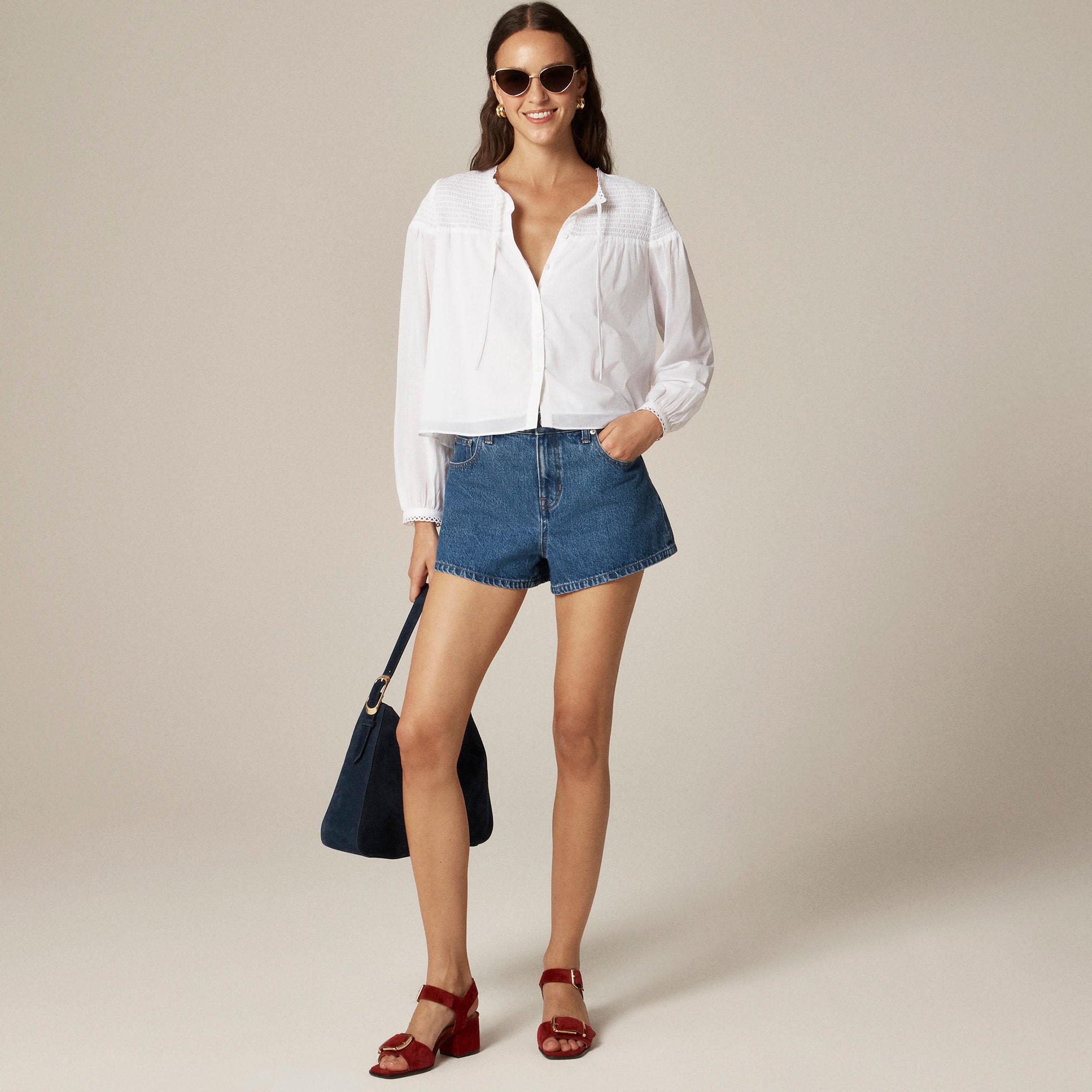 Popover top in cotton voile - image 3