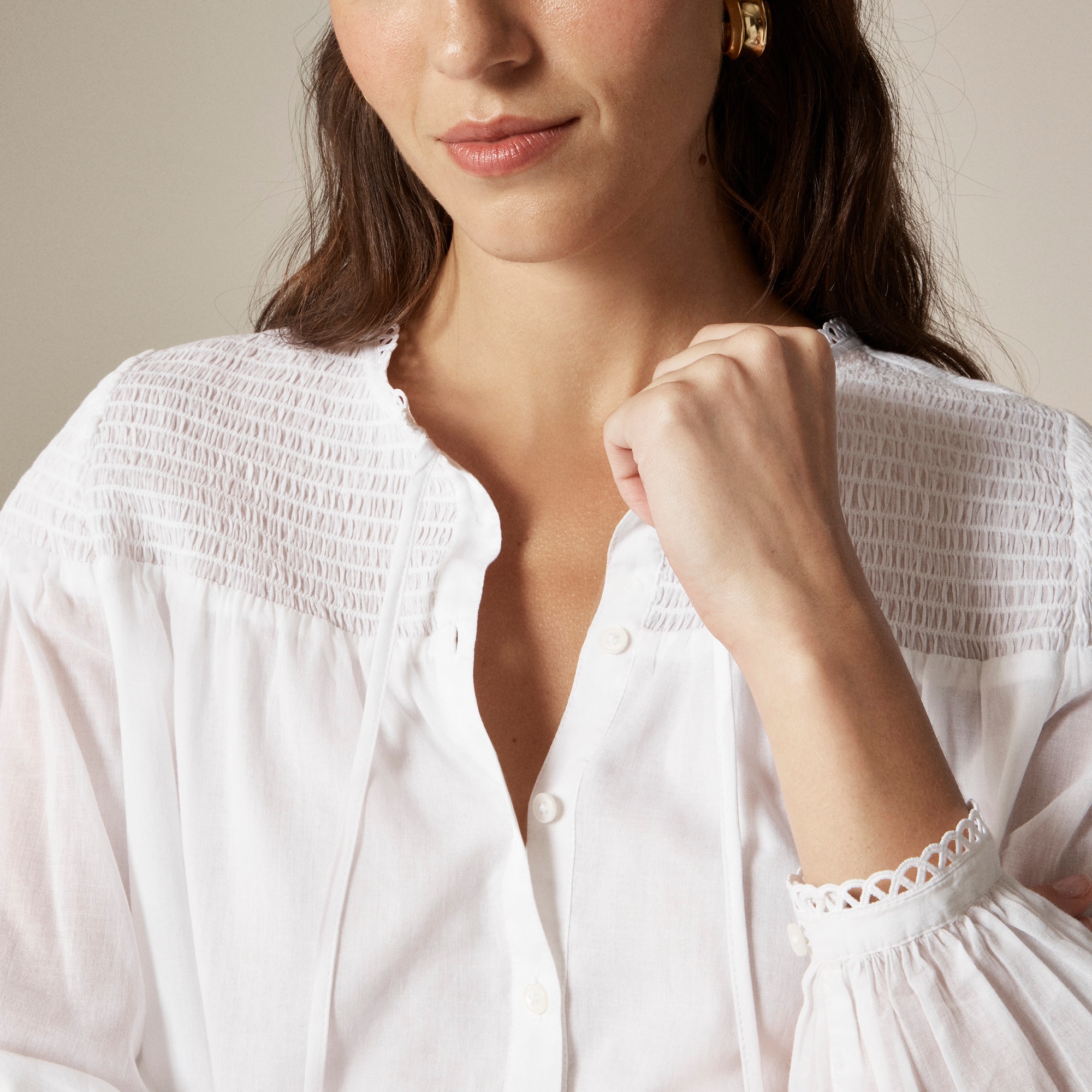Popover top in cotton voile - image 4