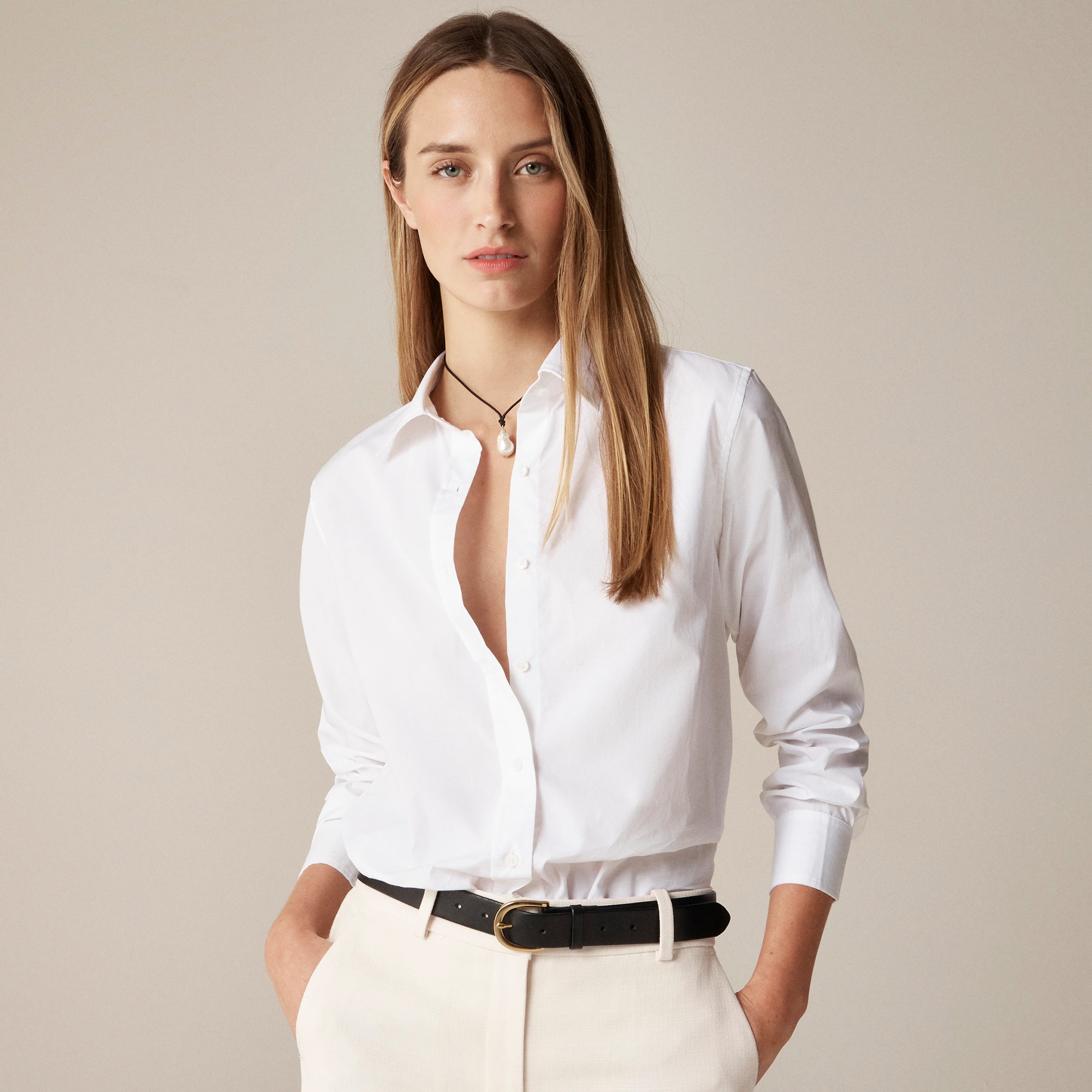 womens Jules classic-fit shirt in cotton poplin