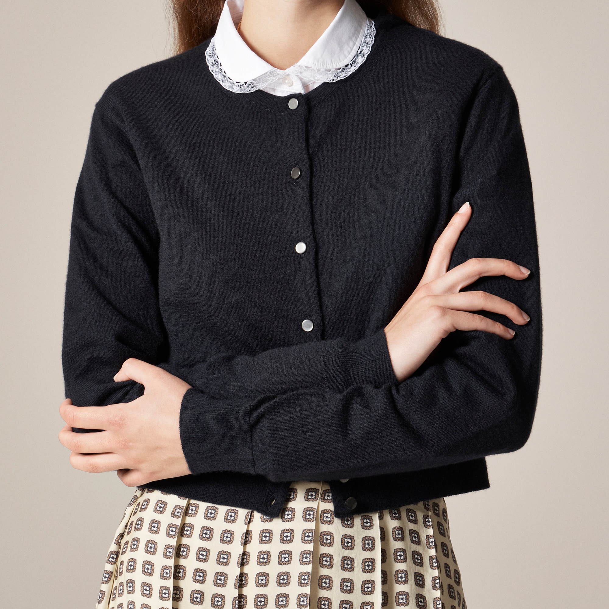 Jules lace-collar shirt in cotton poplin