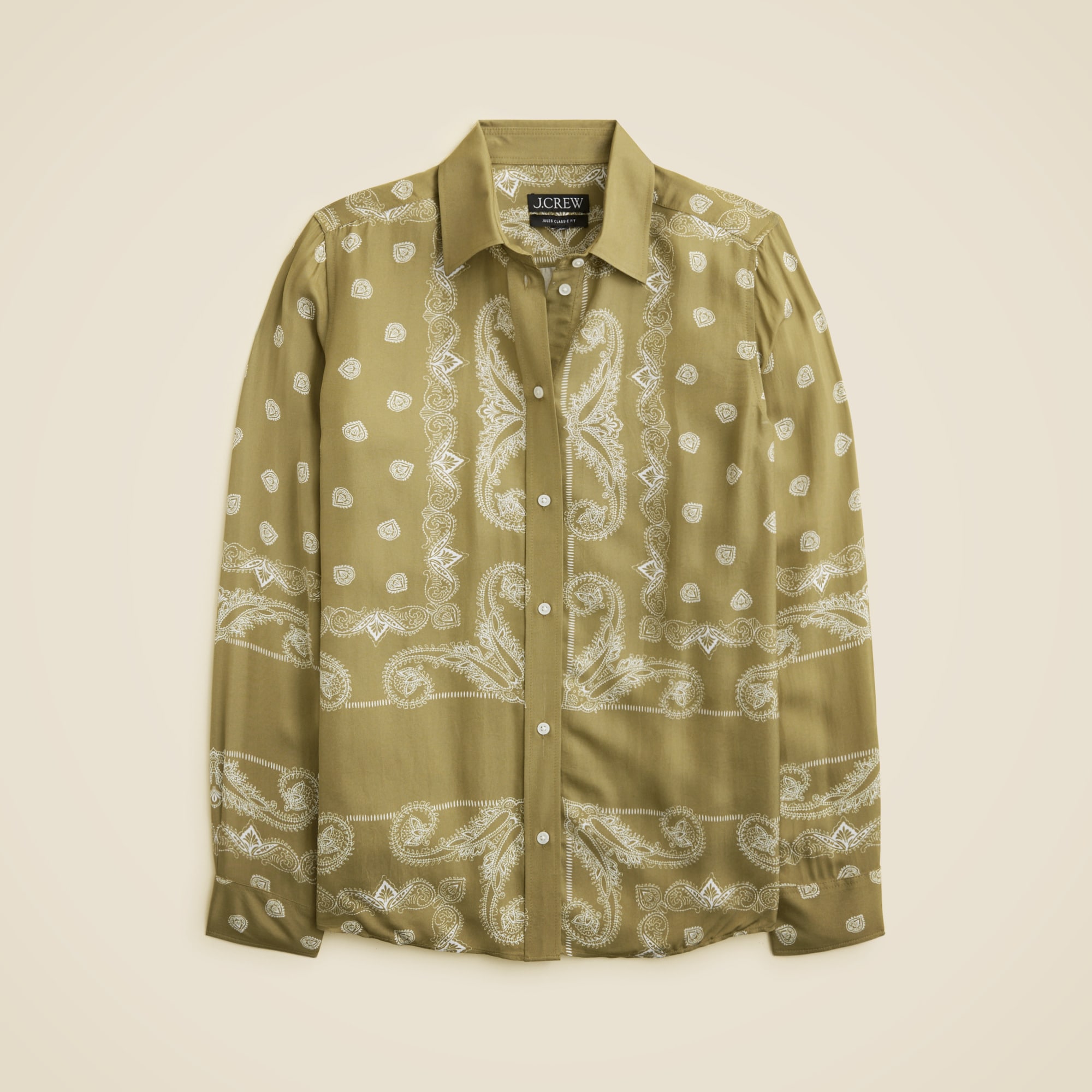 Jules classic-fit shirt in sage scarf print
