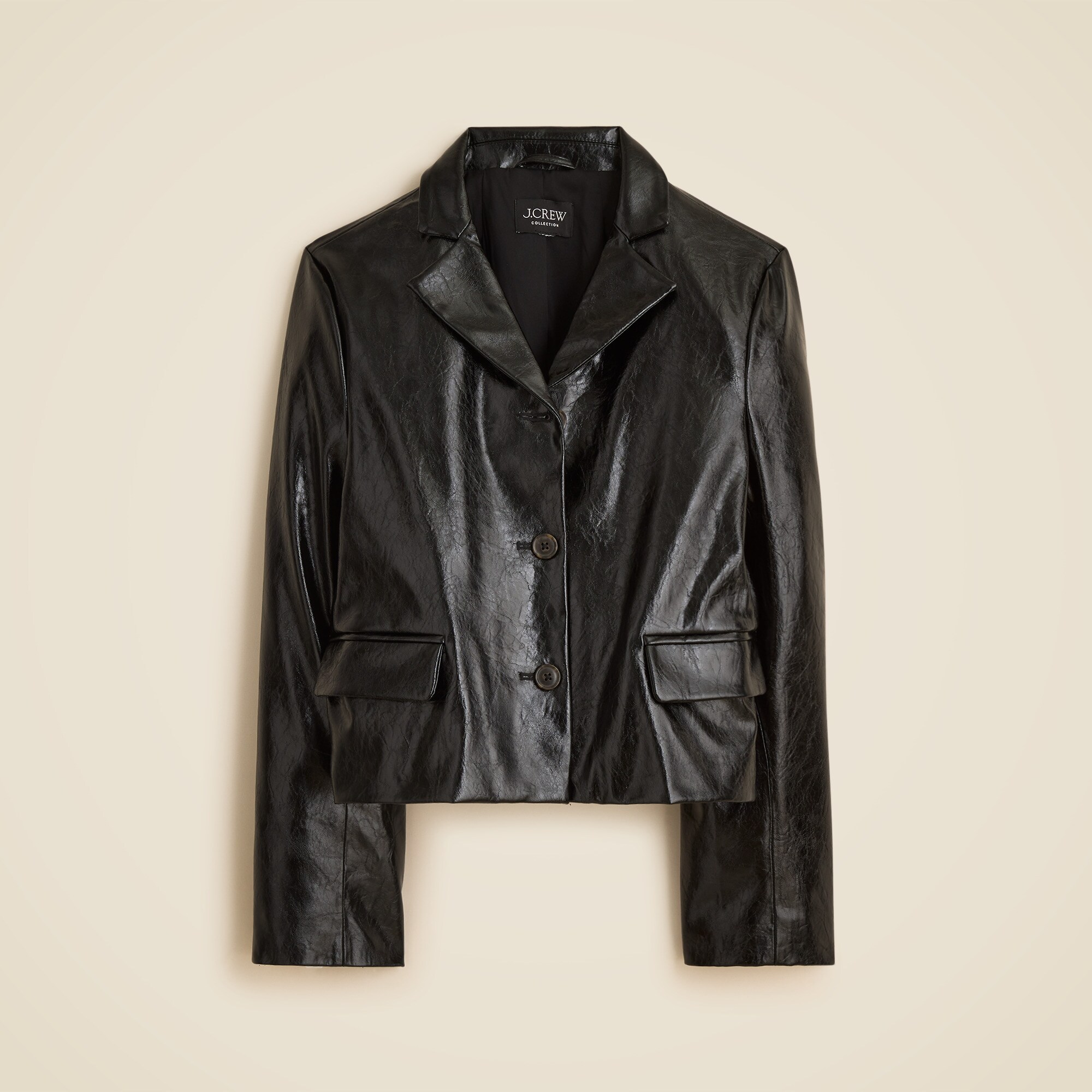 Shirt-jacket In Faux Distressed Leather For Women | J.Crew