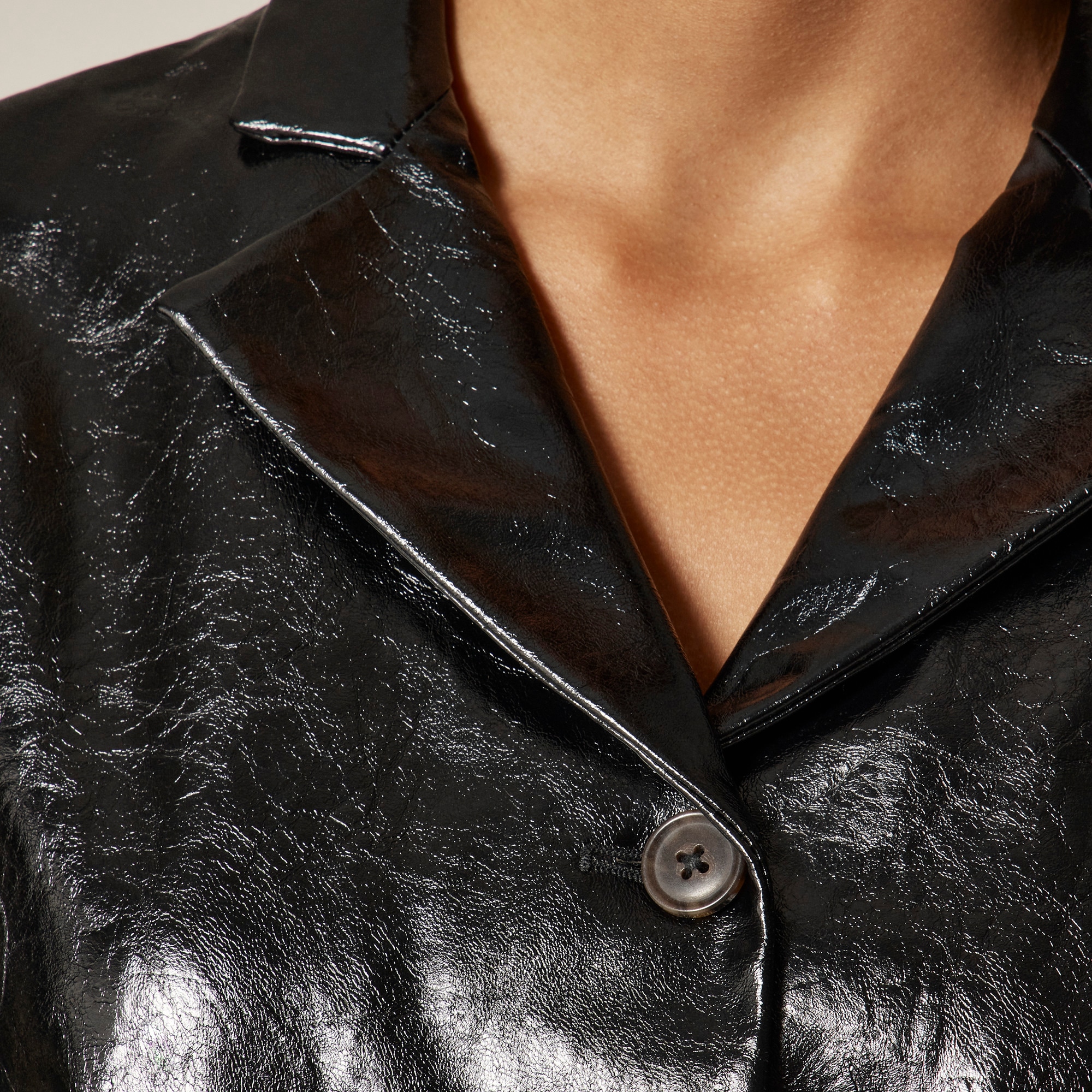 Shirt-jacket In Faux Distressed Leather For Women | J.Crew