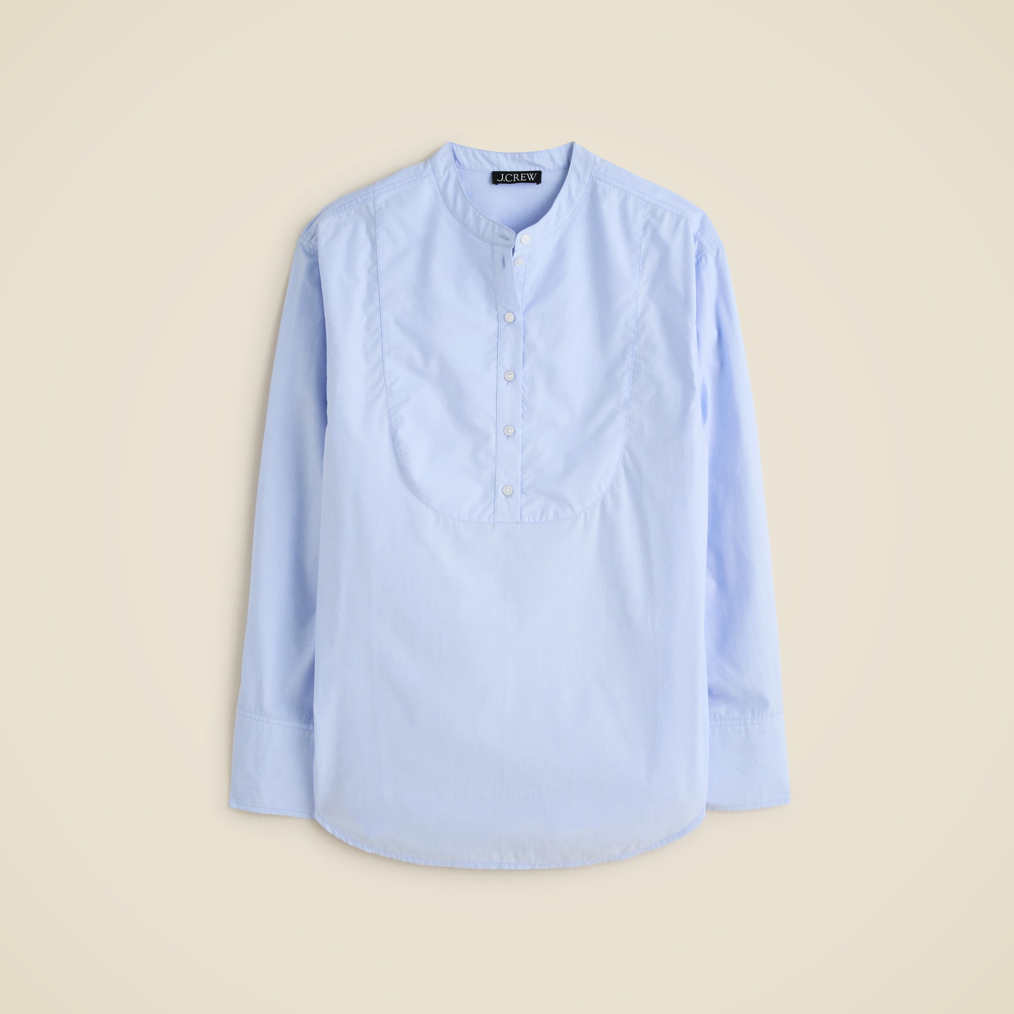 Tuxedo popover shirt in cotton poplin